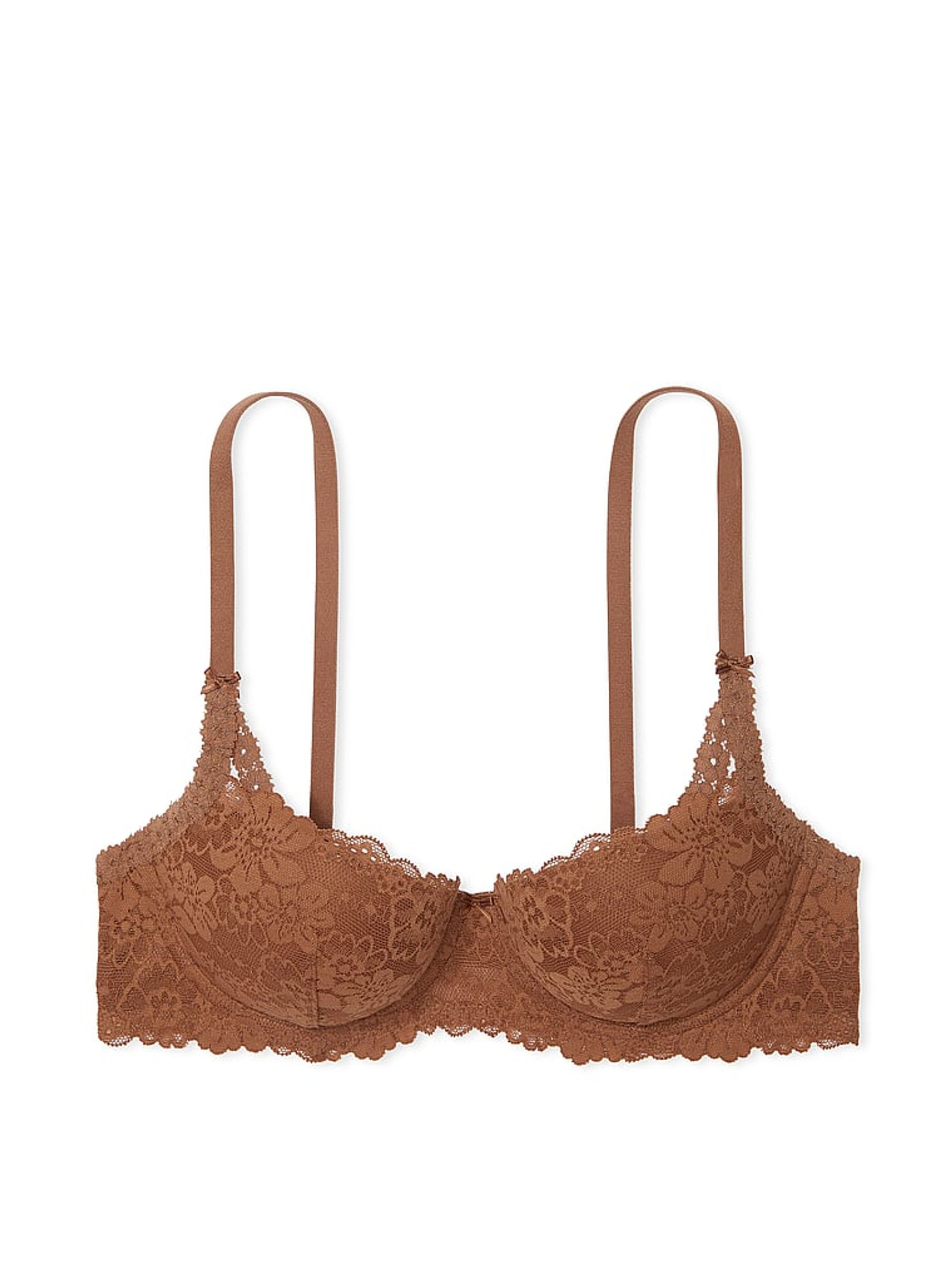 Caramel Nude Lace Push Up Balcony Bra - Image 3 of 4
