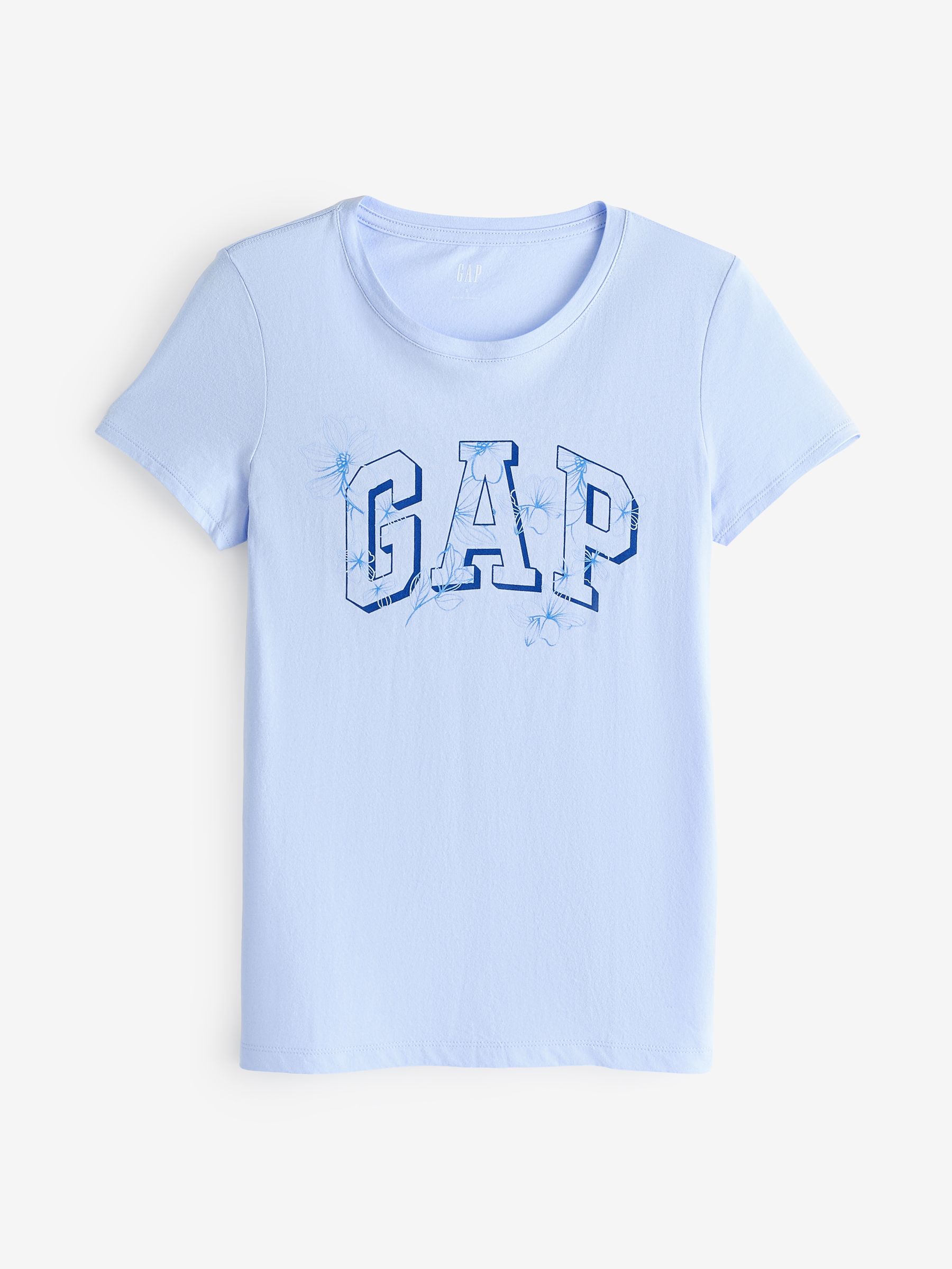 Blue Floral Logo Short Sleeve Crew Neck T-Shirt - Image 5 of 7