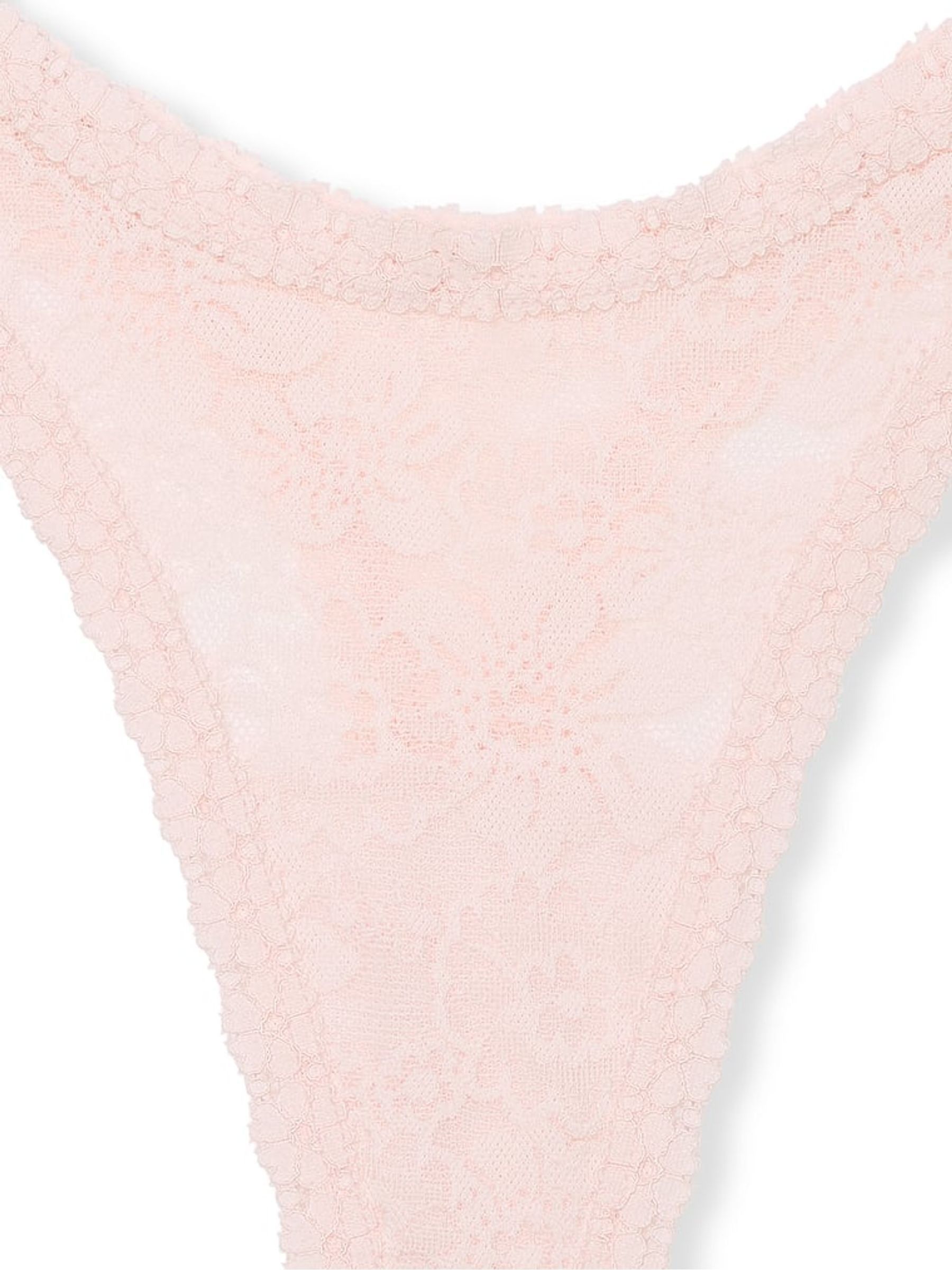 Angel Pink Mini Scoop Thong Floral Lace Knickers - Image 4 of 4