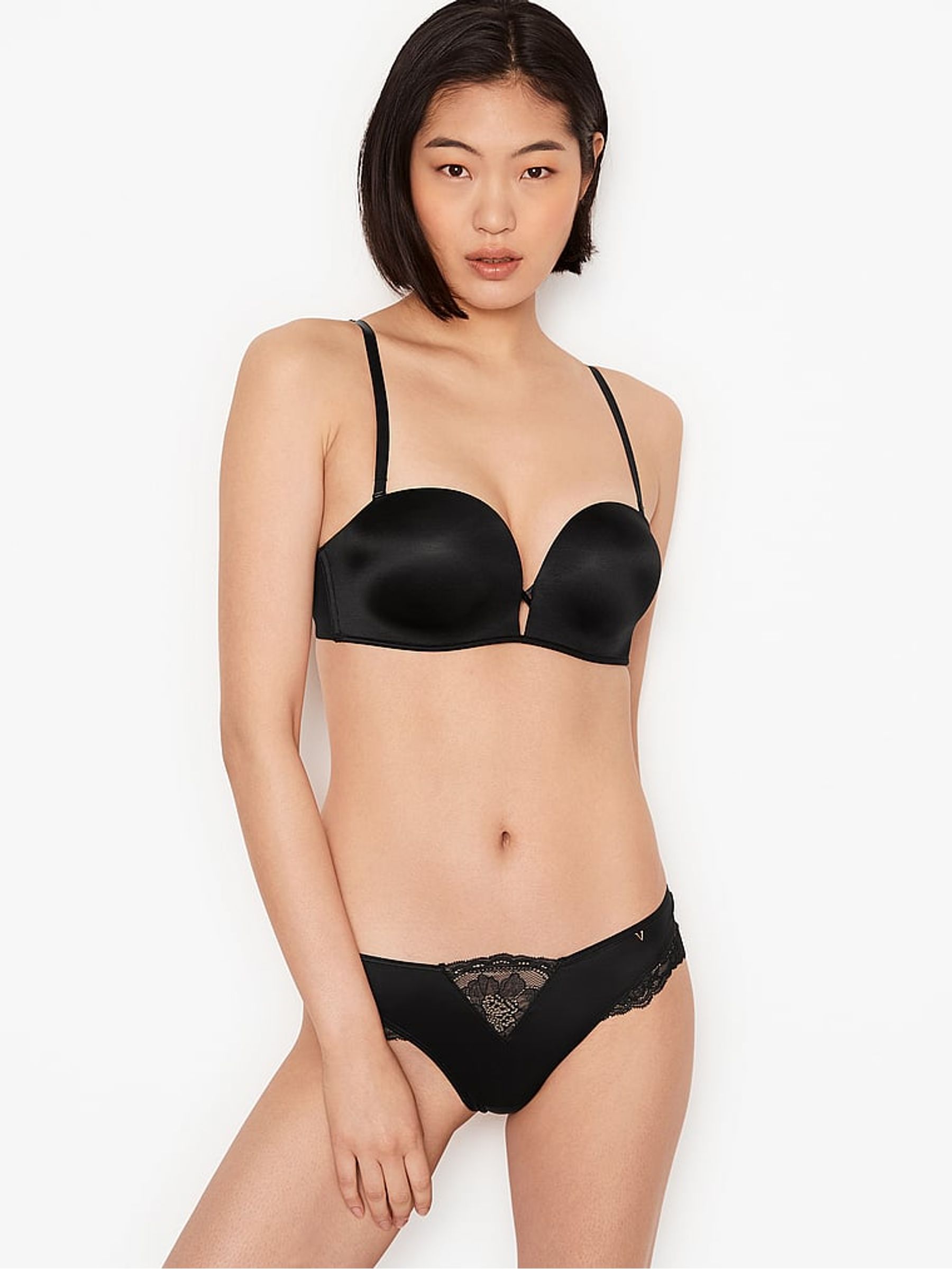 Black Add 2 Cups Push Up Bombshell Strapless Bra - Image 3 of 5