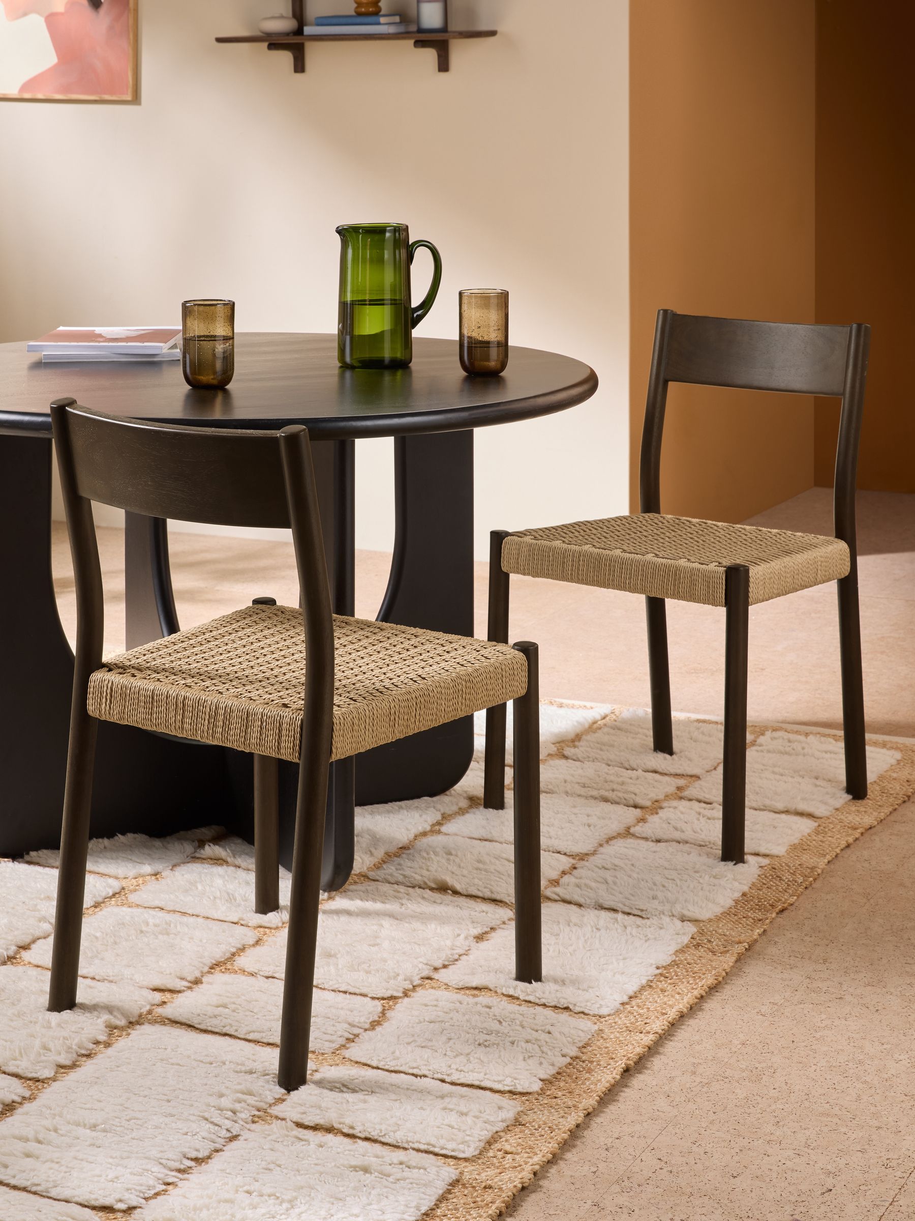 Set of 2 Dark Brown Rhye Dining Chairs - Image 1 of 5
