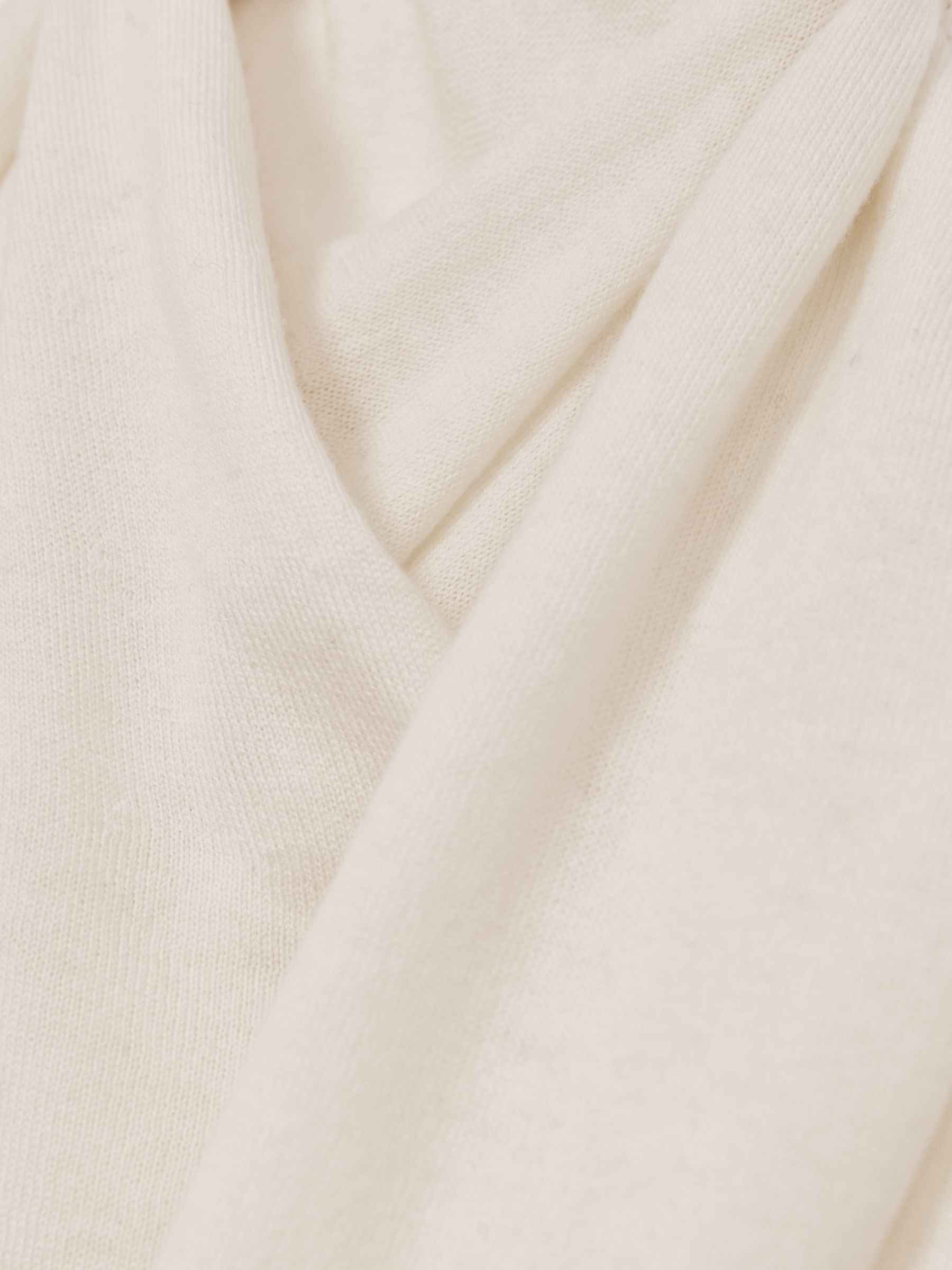 Wool Scarf-Tie Draped Jumper in Cream - image 3