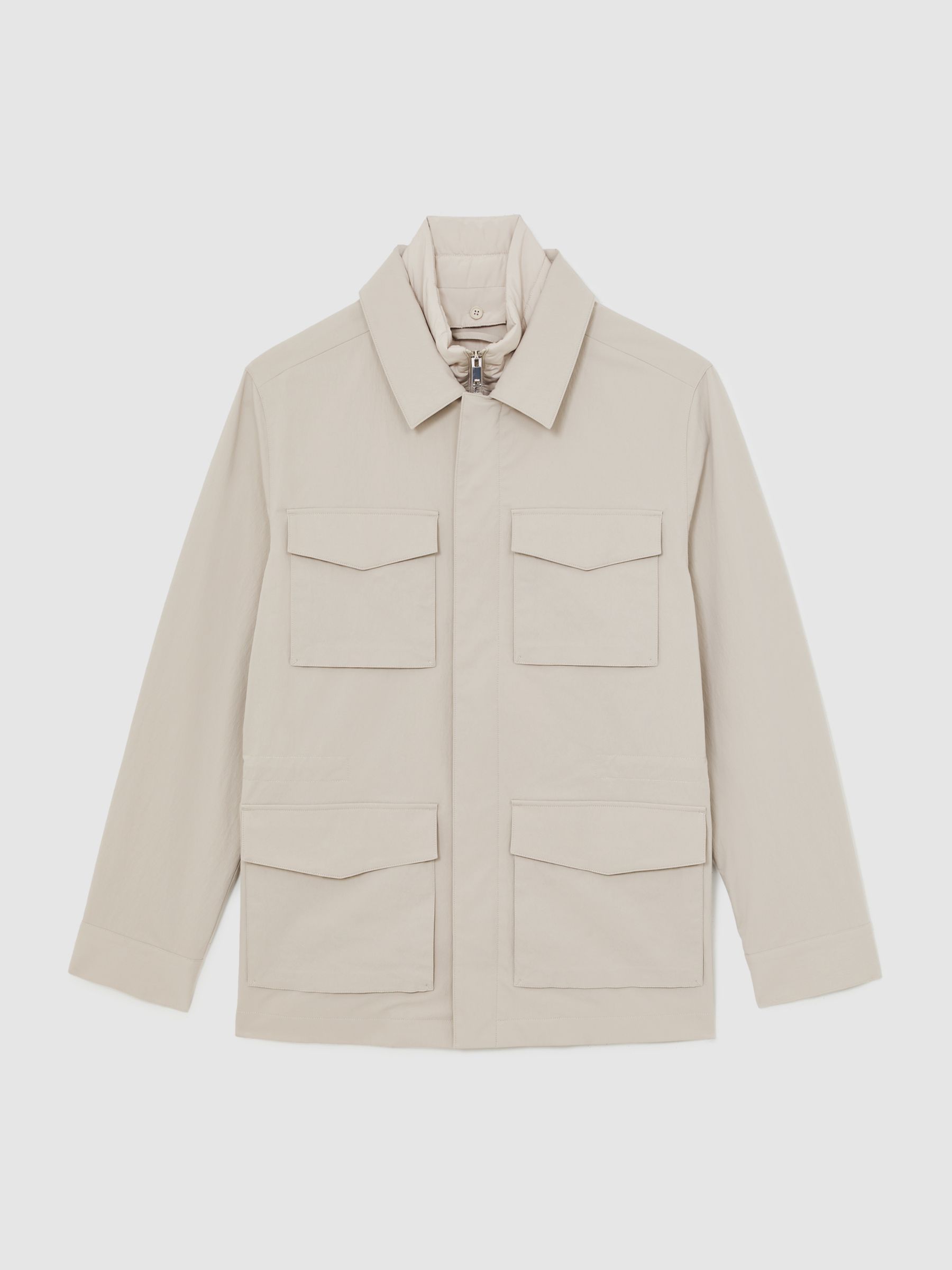 Removable-Gilet Safari Jacket in Stone - Image 2 of 8