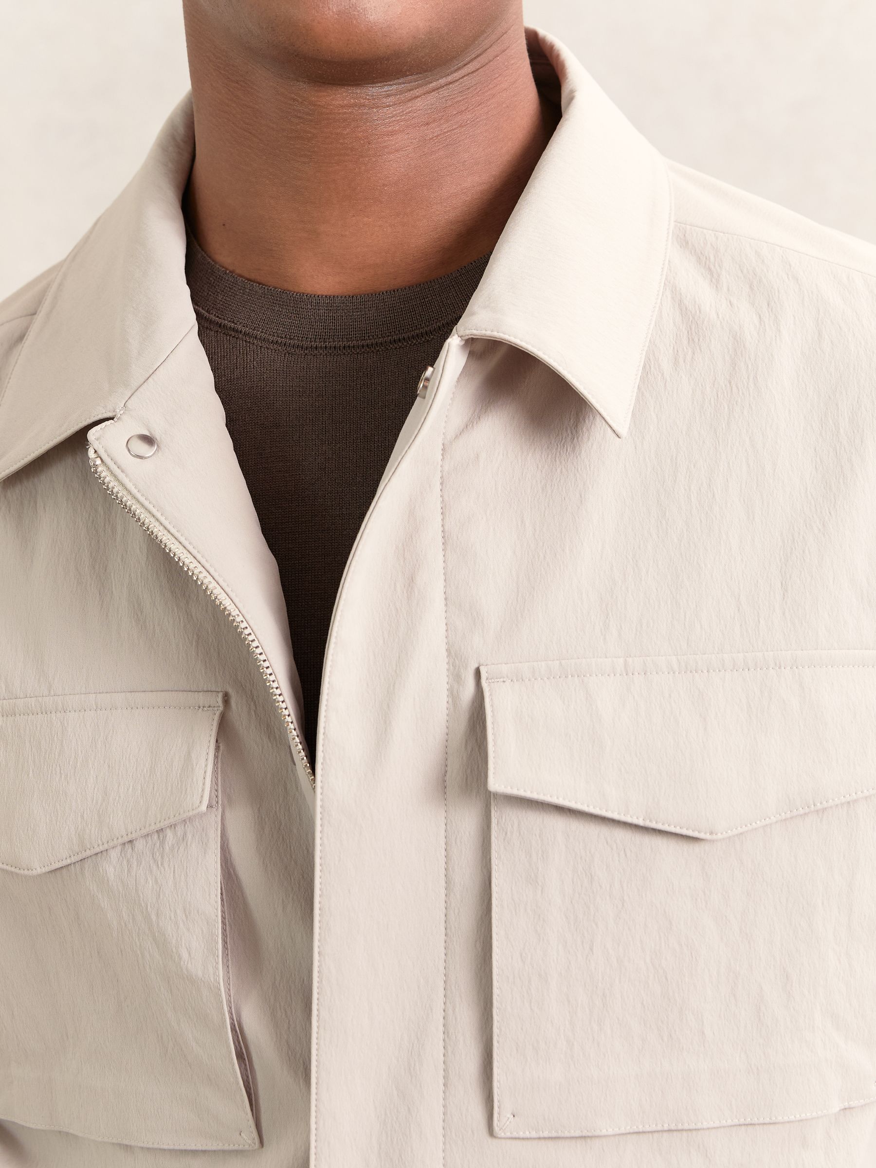 Removable-Gilet Safari Jacket in Stone - Image 4 of 8
