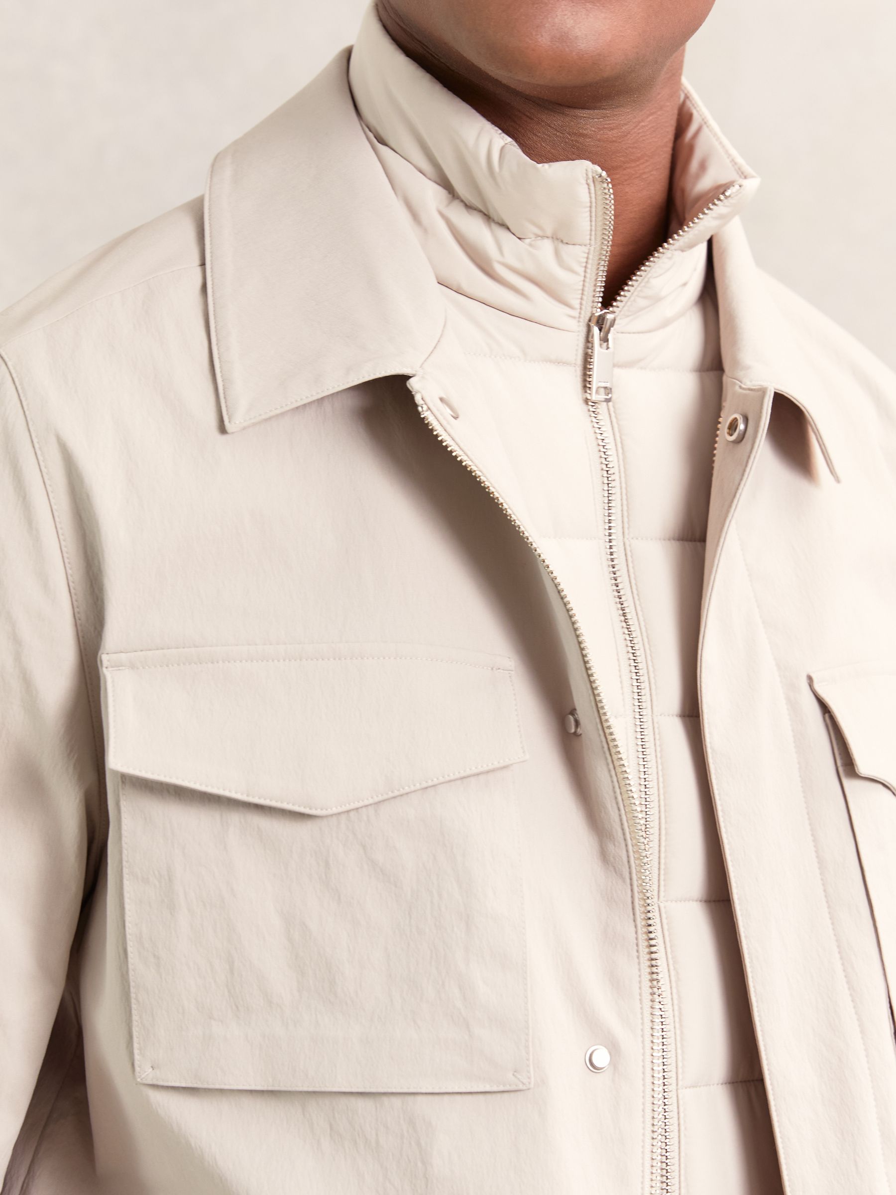 Removable-Gilet Safari Jacket in Stone - image 5