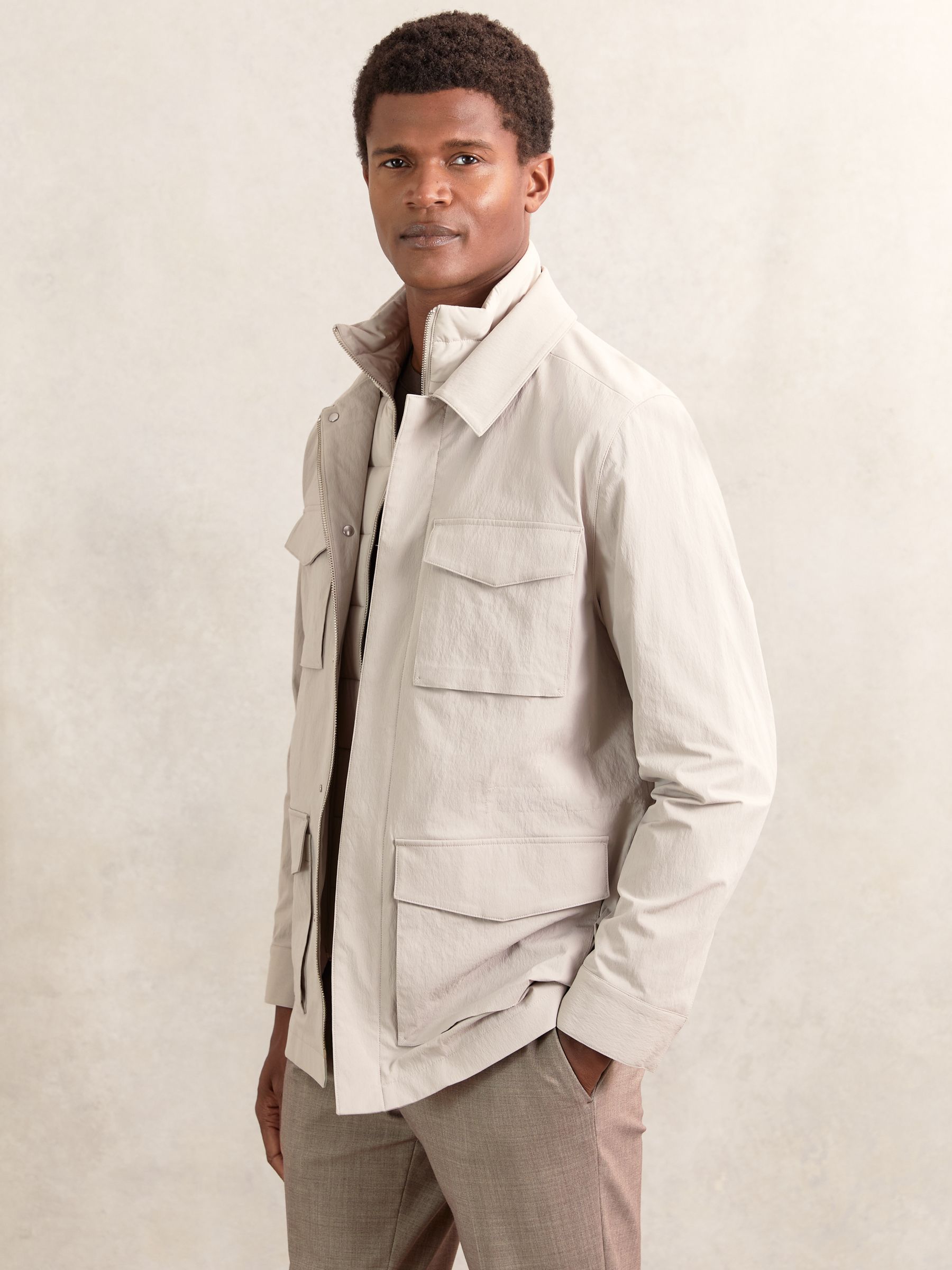 Removable-Gilet Safari Jacket in Stone - Image 6 of 8