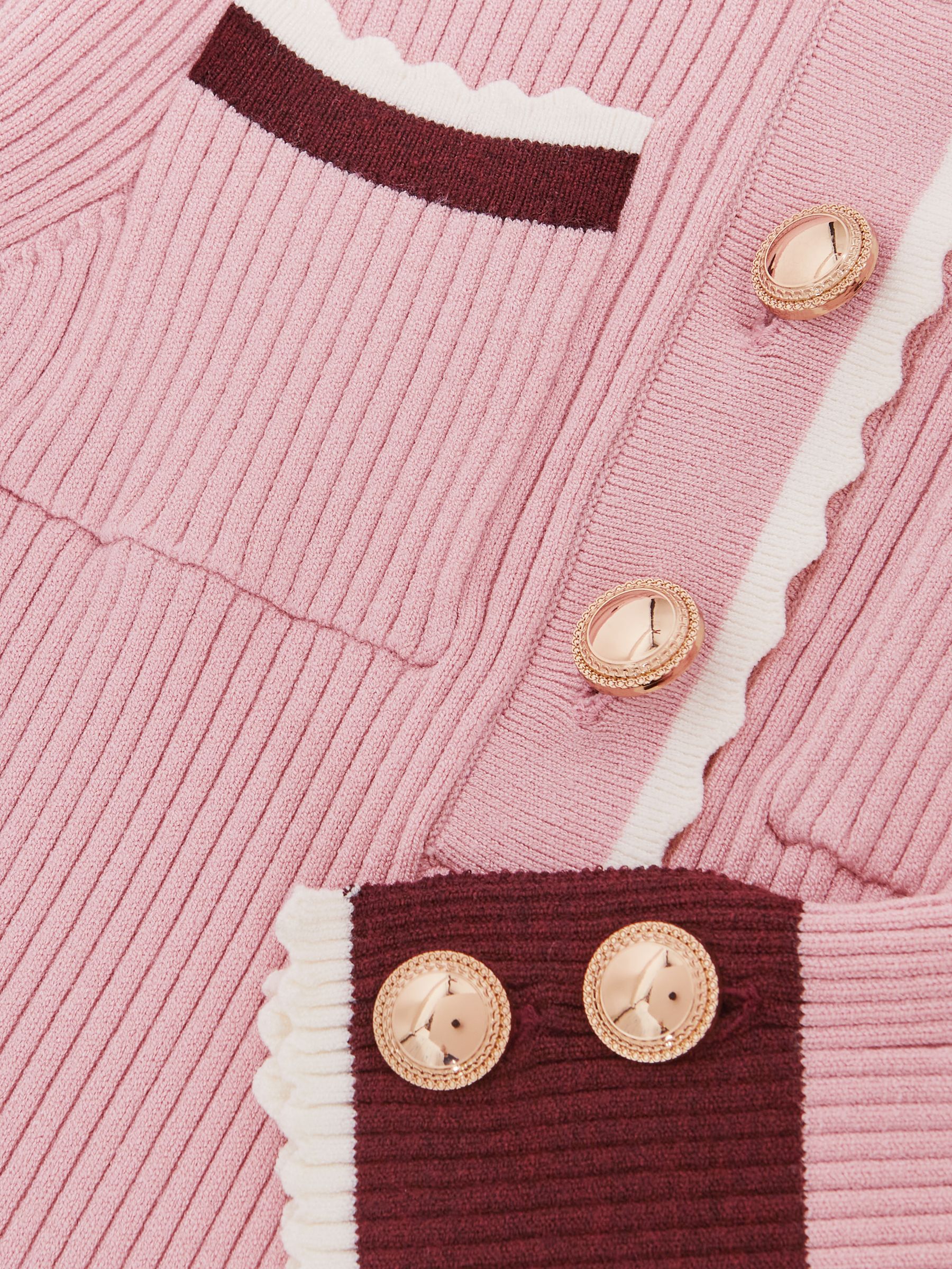 3-9 yrs Scallop-Trim Rib-Knit Dress in Pink - Image 6 of 6