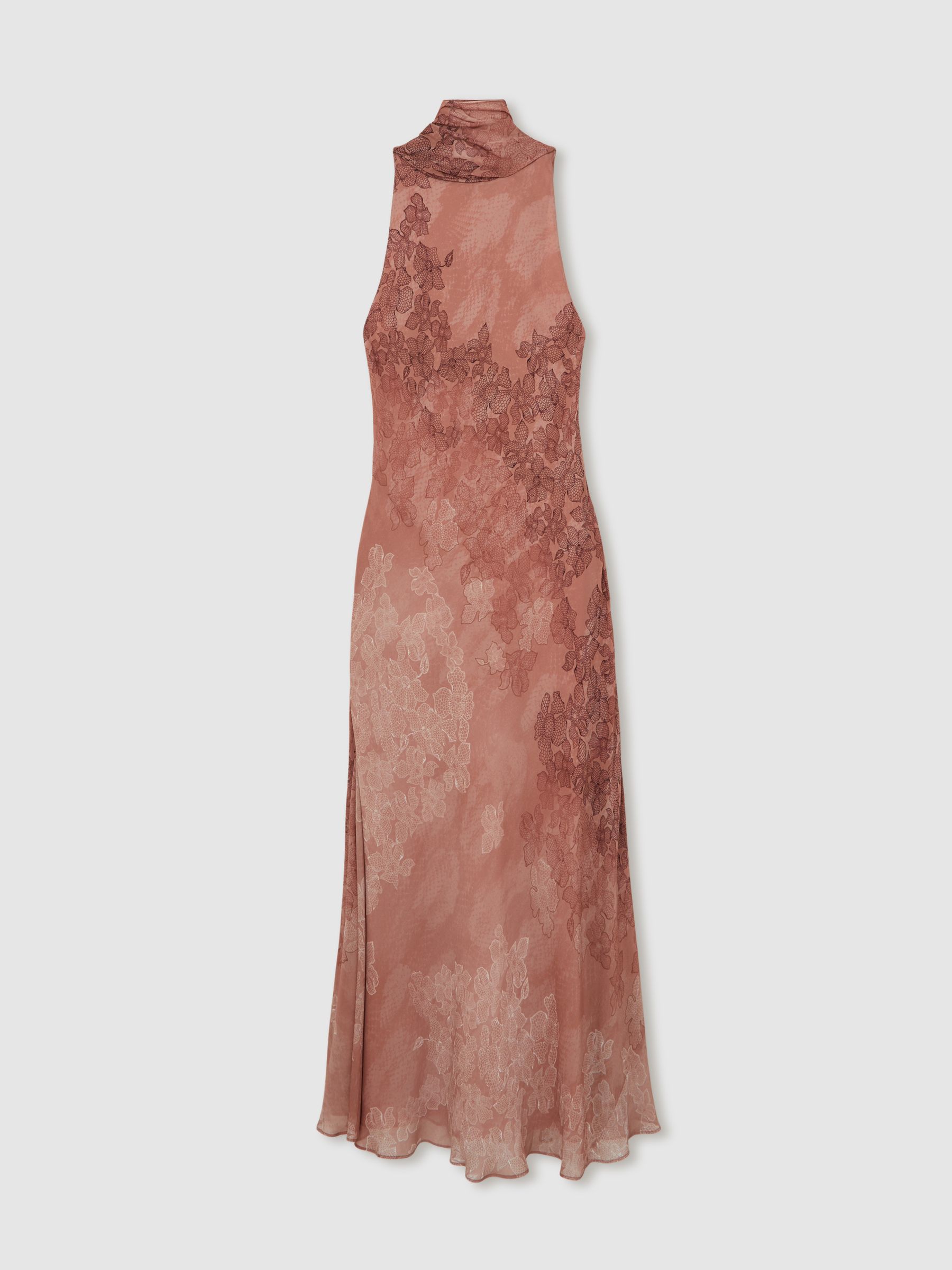Chiffon Floral Cape Maxi Dress in Pale Pink - Image 2 of 6