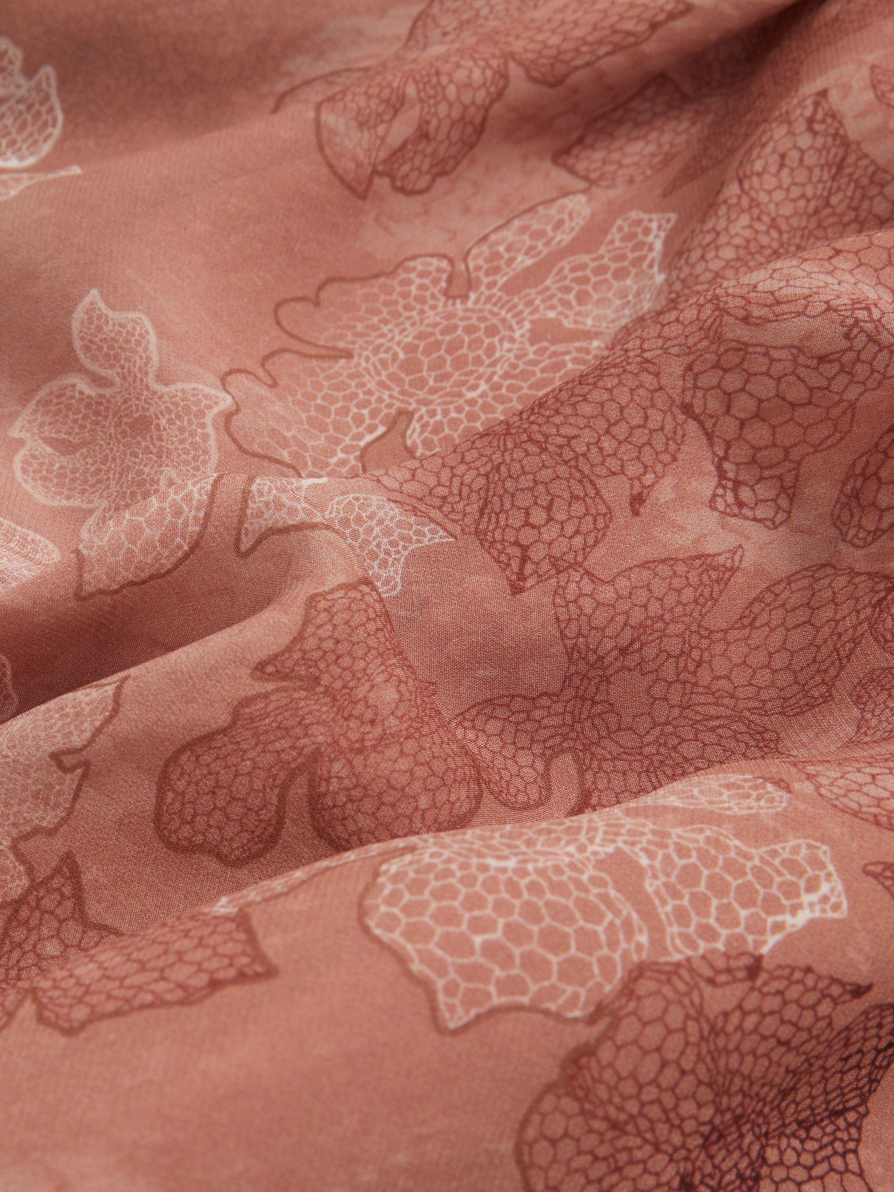 Reiss Chiffon Floral Cape Maxi Dress in Pale Pink | REISS Reiss Chiffon Floral Cape Maxi Dress in Pale Pink | REISS