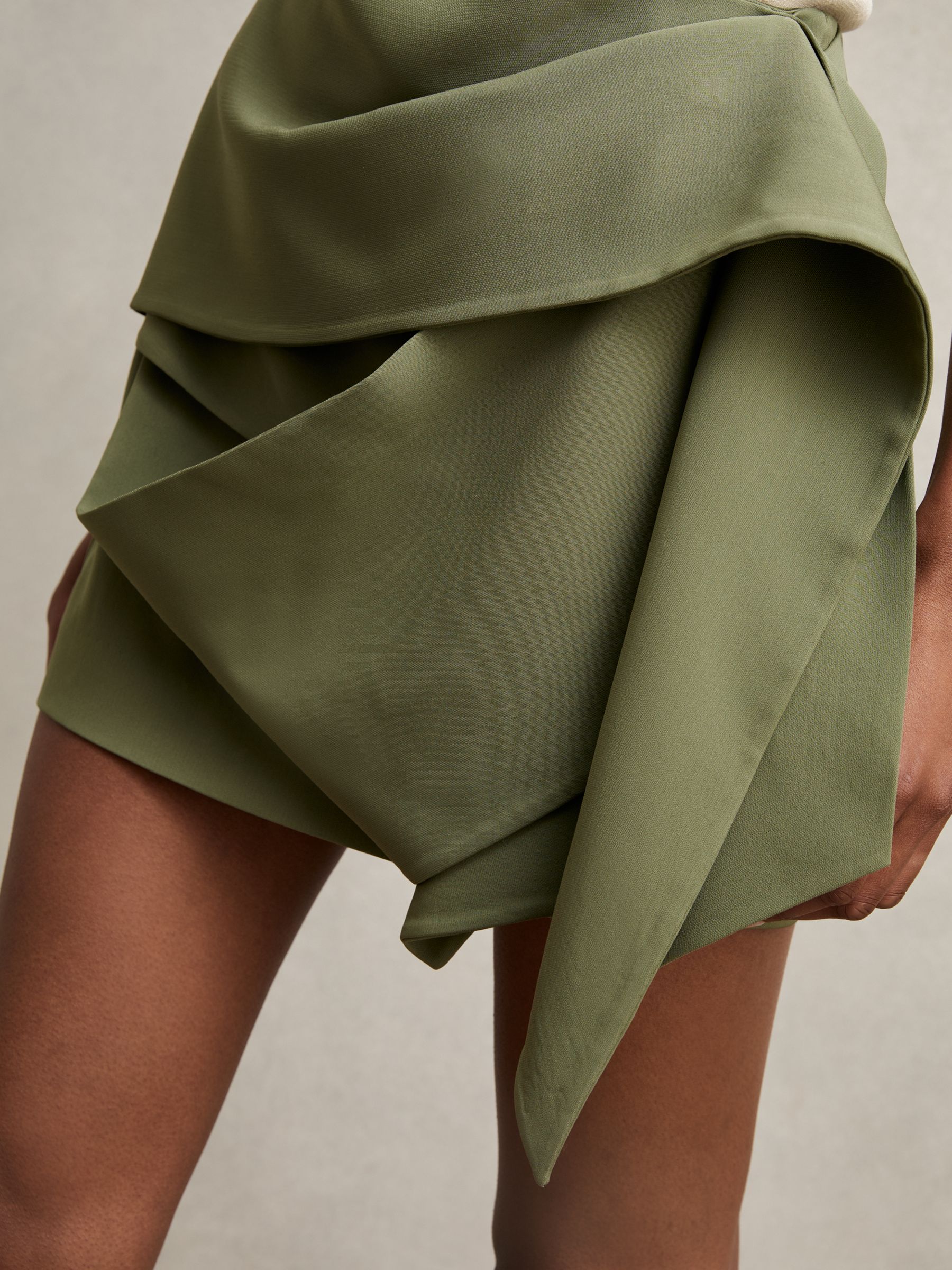 Sculptural Mini Skirt in Green - Image 3 of 6