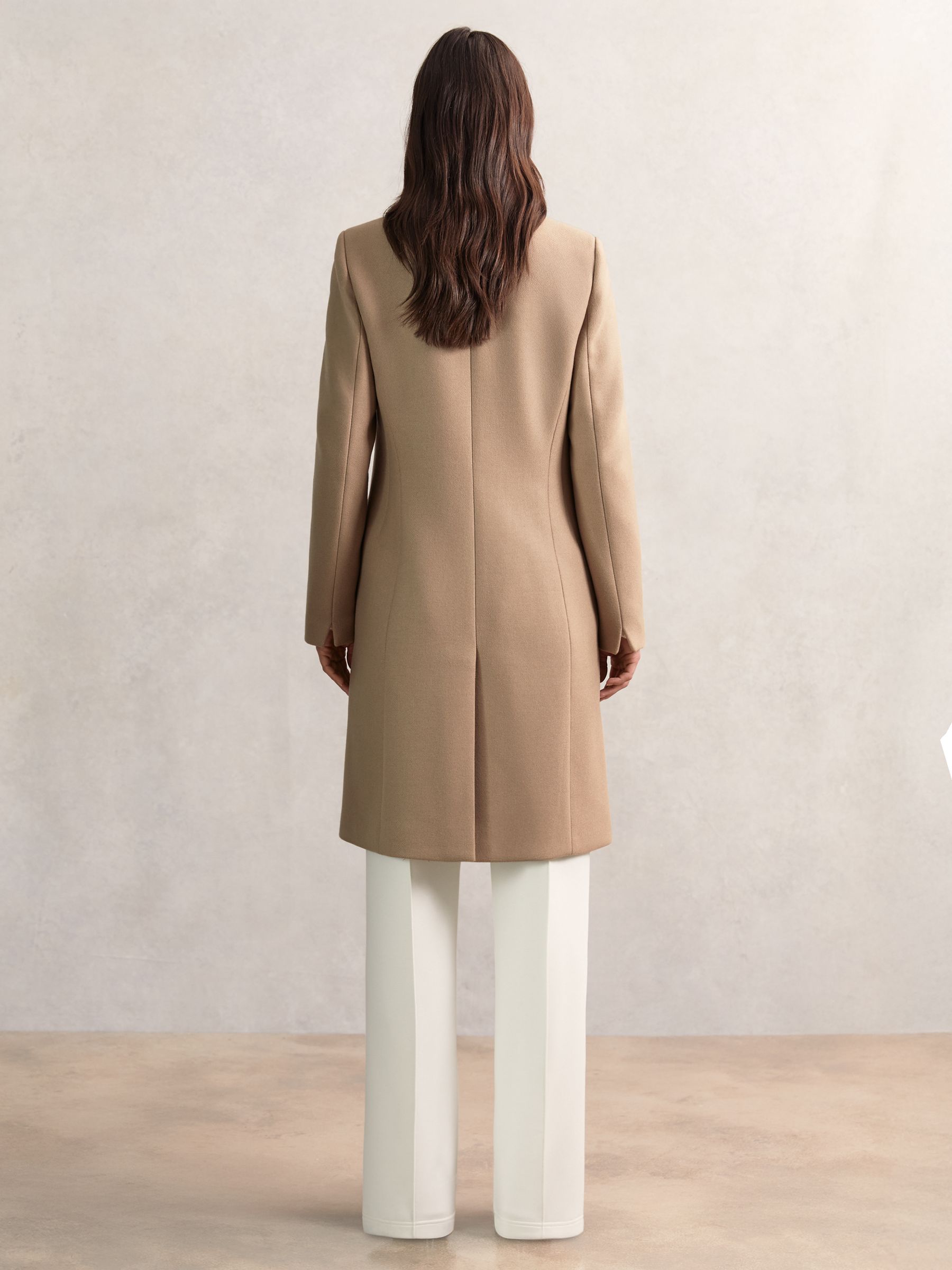 Wool-Blend Wrapover Mid-Length Coat in Camel - image 5