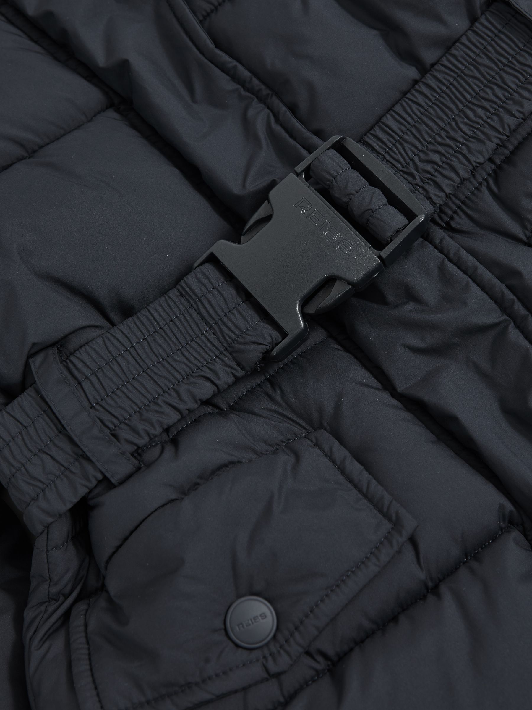 3-9 yrs Longline Hooded Puffer Coat in Navy - Image 5 of 5