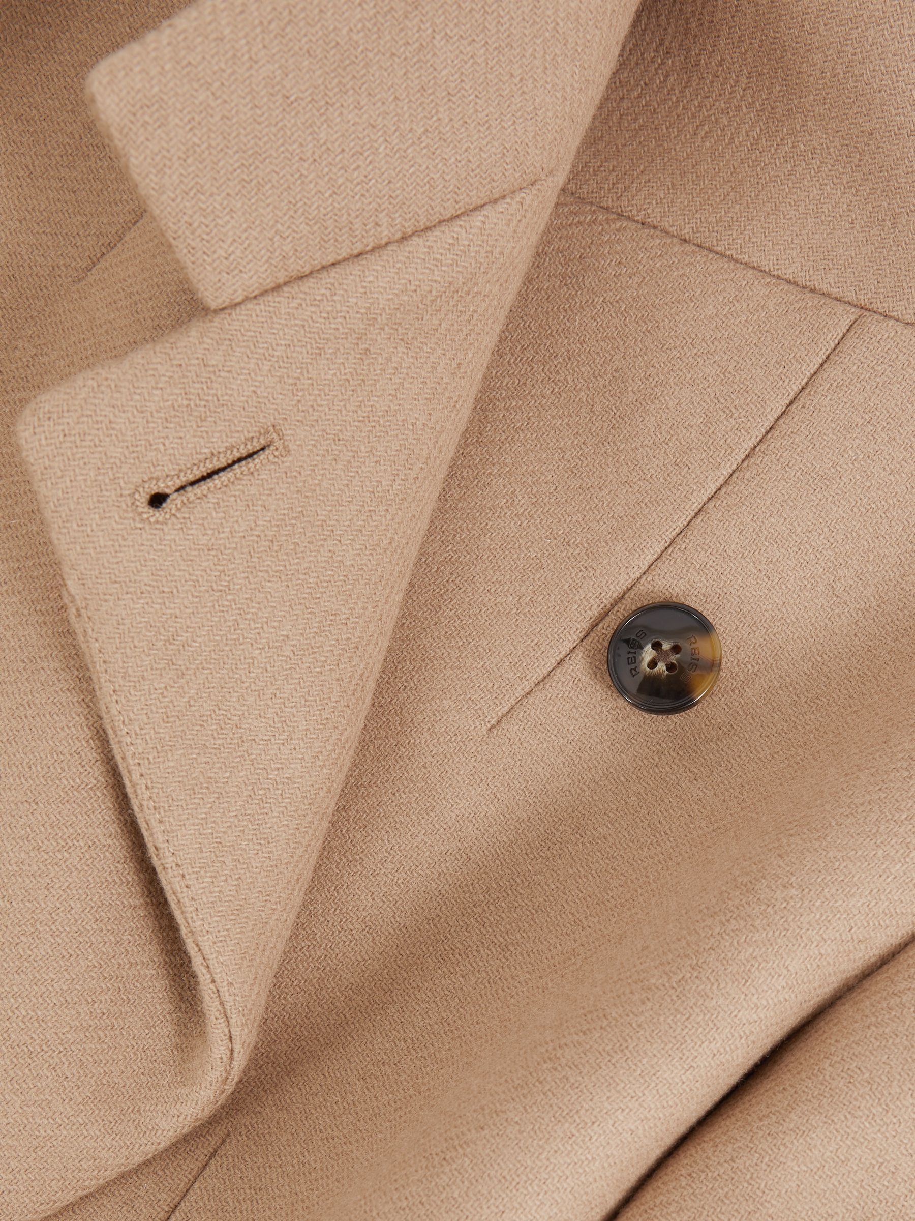 Petite Wool-Blend Wrapover Mid-Length Coat in Camel - Image 6 of 7