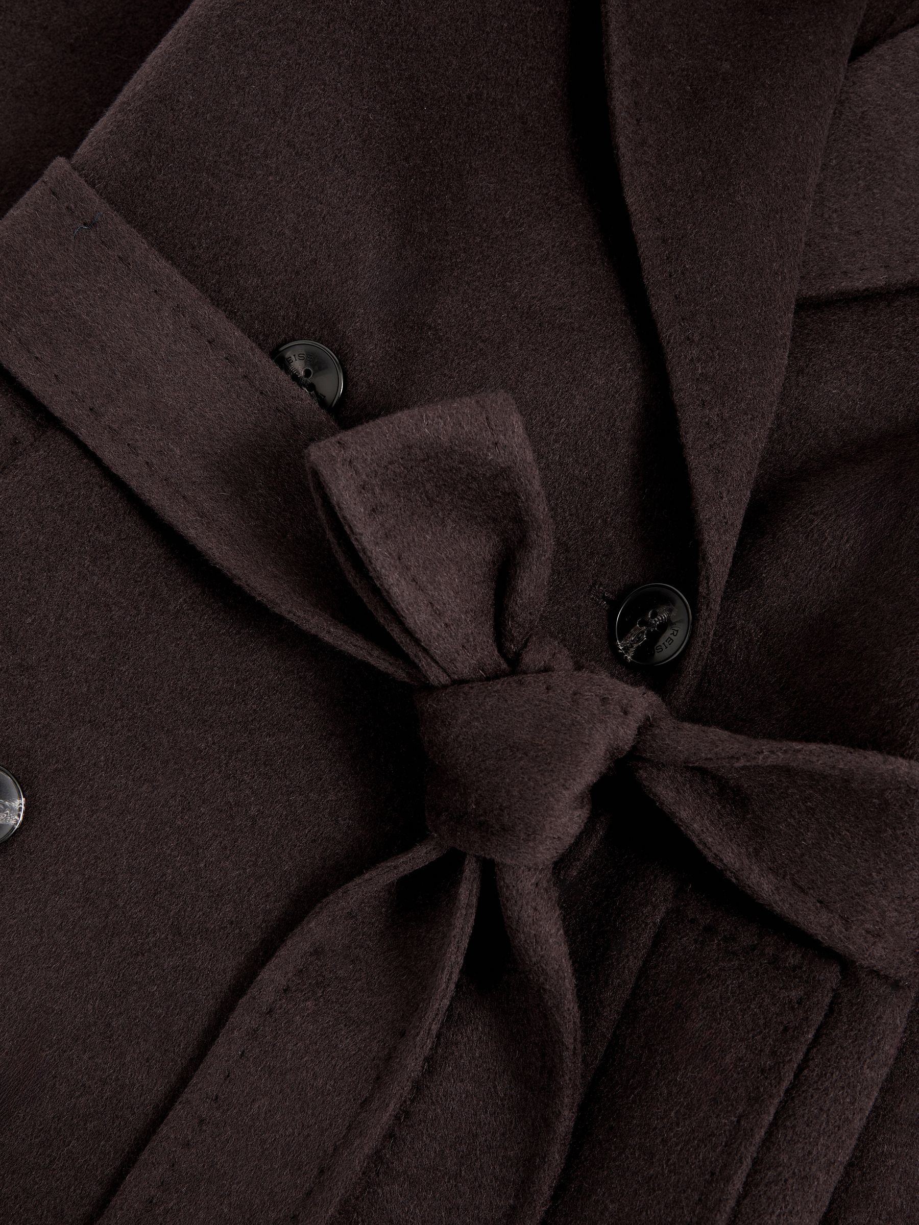 Petite Double-Breasted Blindseam Coat Wool-Blend in Aubergine - image 4