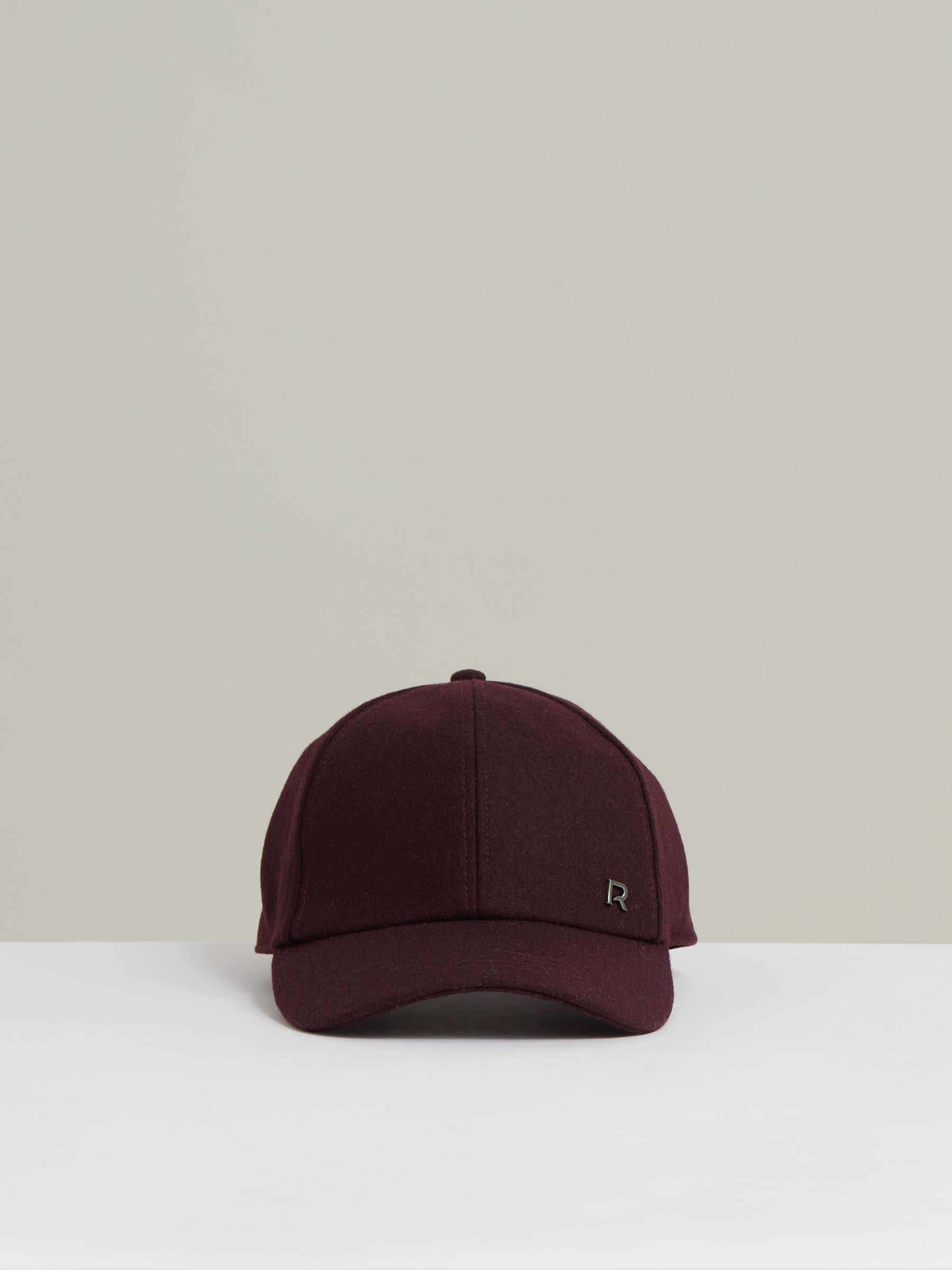 Wool-Blend Flannel Baseball Cap in Burgundy - Image 1 of 4 Wool-Blend Flannel Baseball Cap in Burgundy - Image 1 of 4
