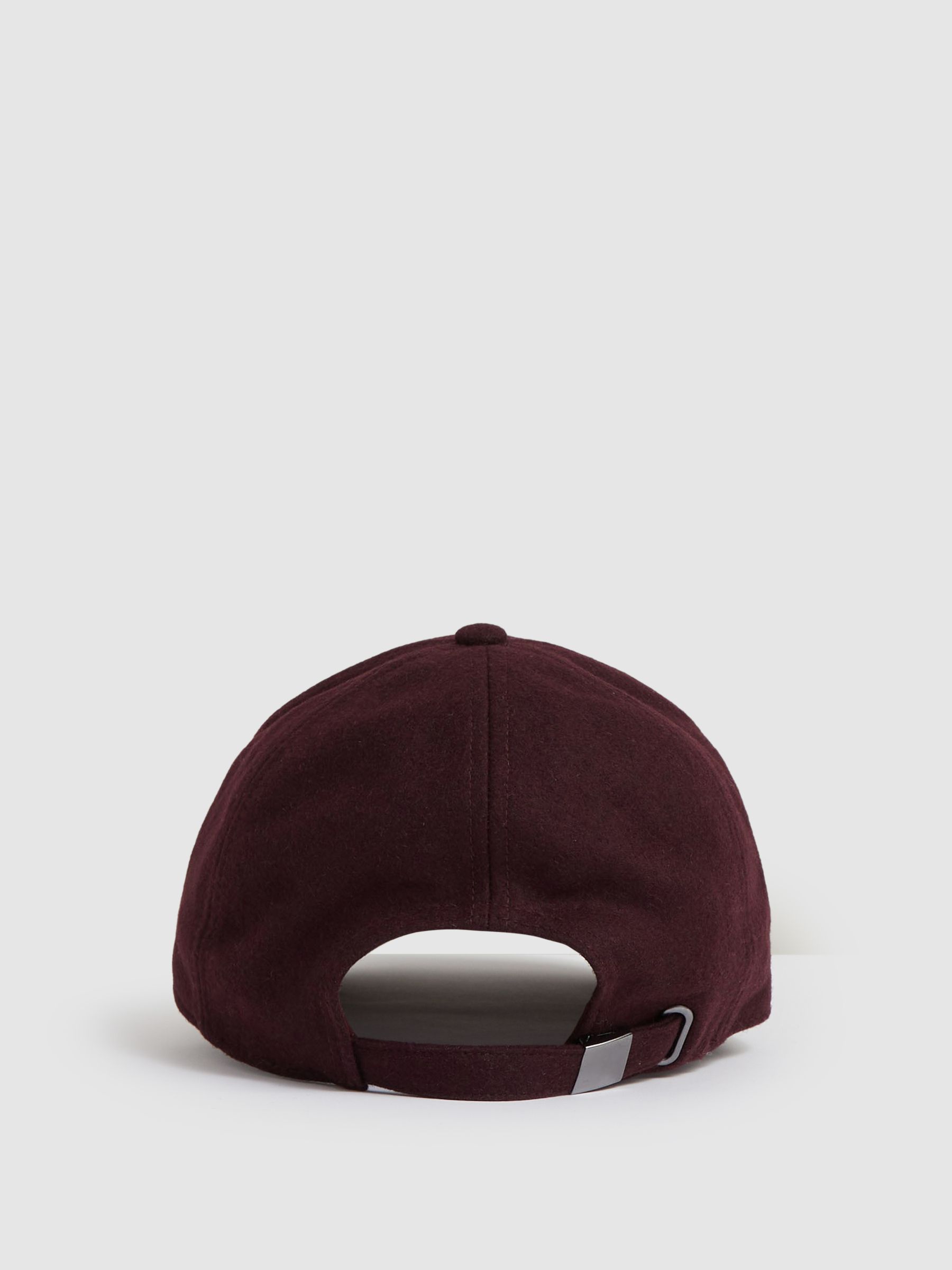 Wool-Blend Flannel Baseball Cap in Burgundy - image 2