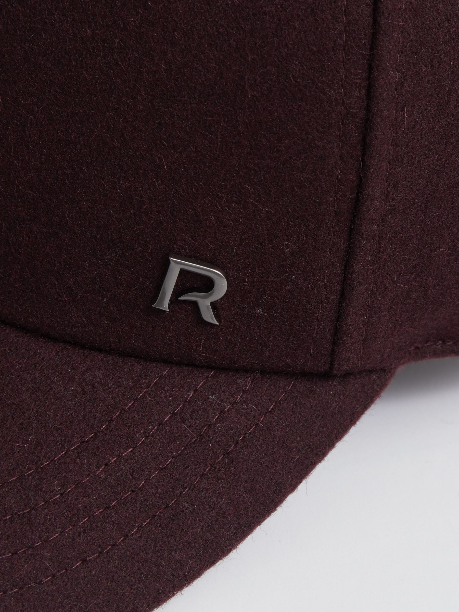 Wool-Blend Flannel Baseball Cap in Burgundy - image 3