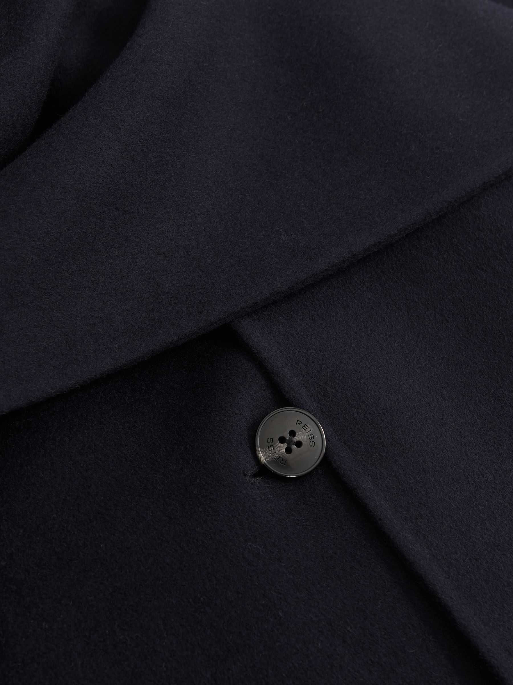 Wool-Blend Scarf Blindseam Coat in Navy - image 3
