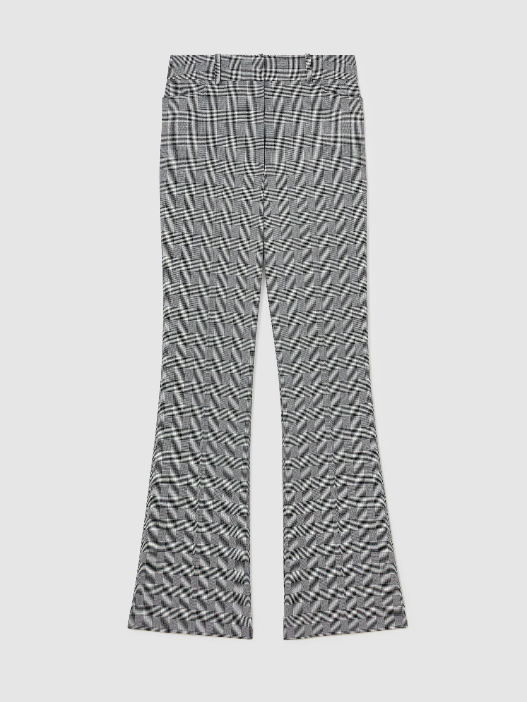 Petite Check Flared Suit Trousers in Grey - Image 2 of 7