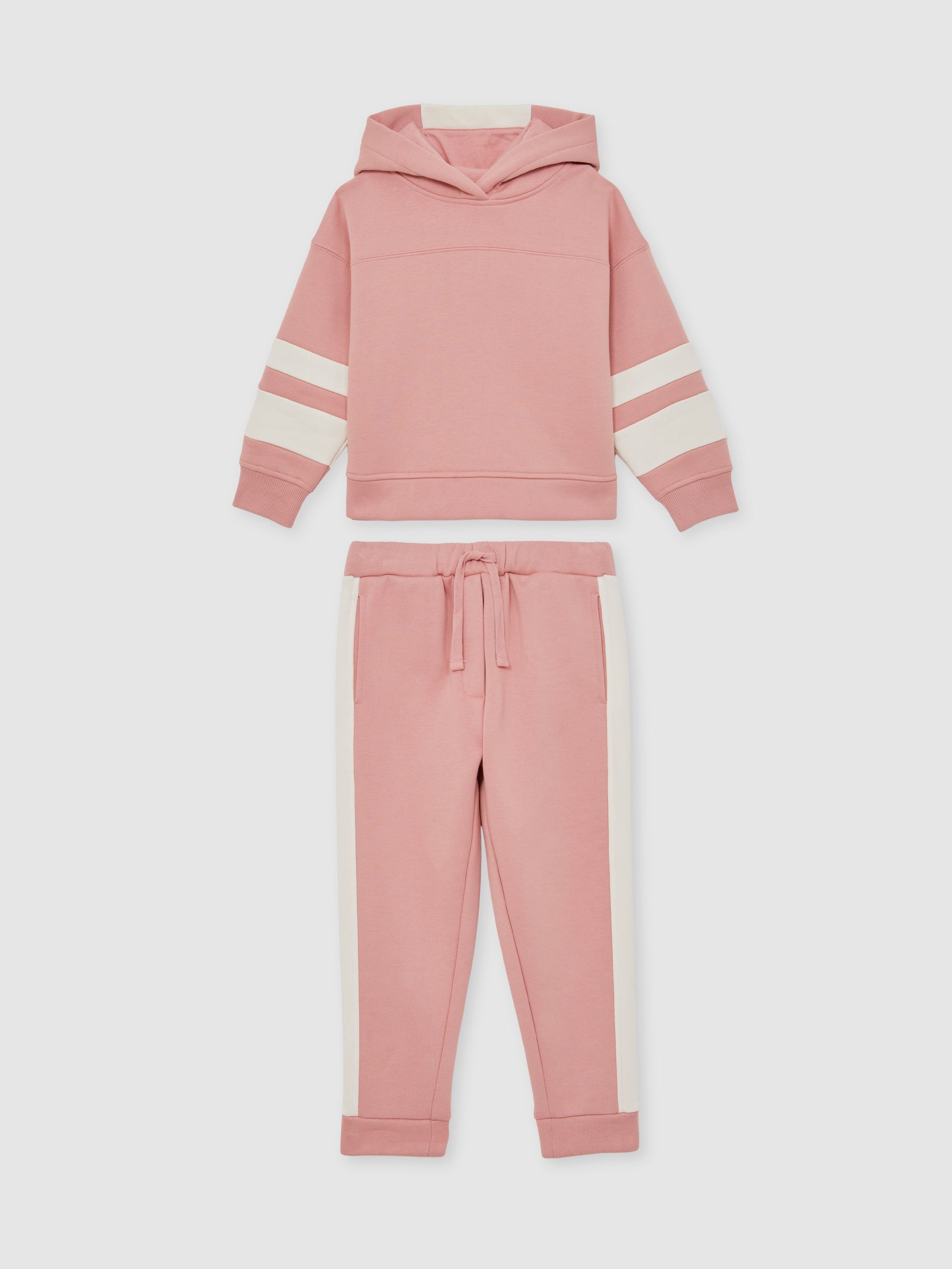 9-13 yrs Cotton-Blend Joggers and Hoodie Set in Rose - Image 2 of 4