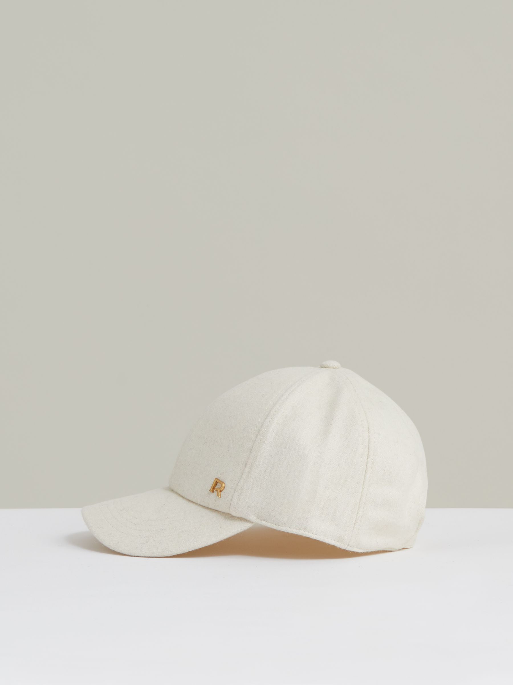 Wool-Blend Flannel Baseball Cap in Cream - Image 2 of 4