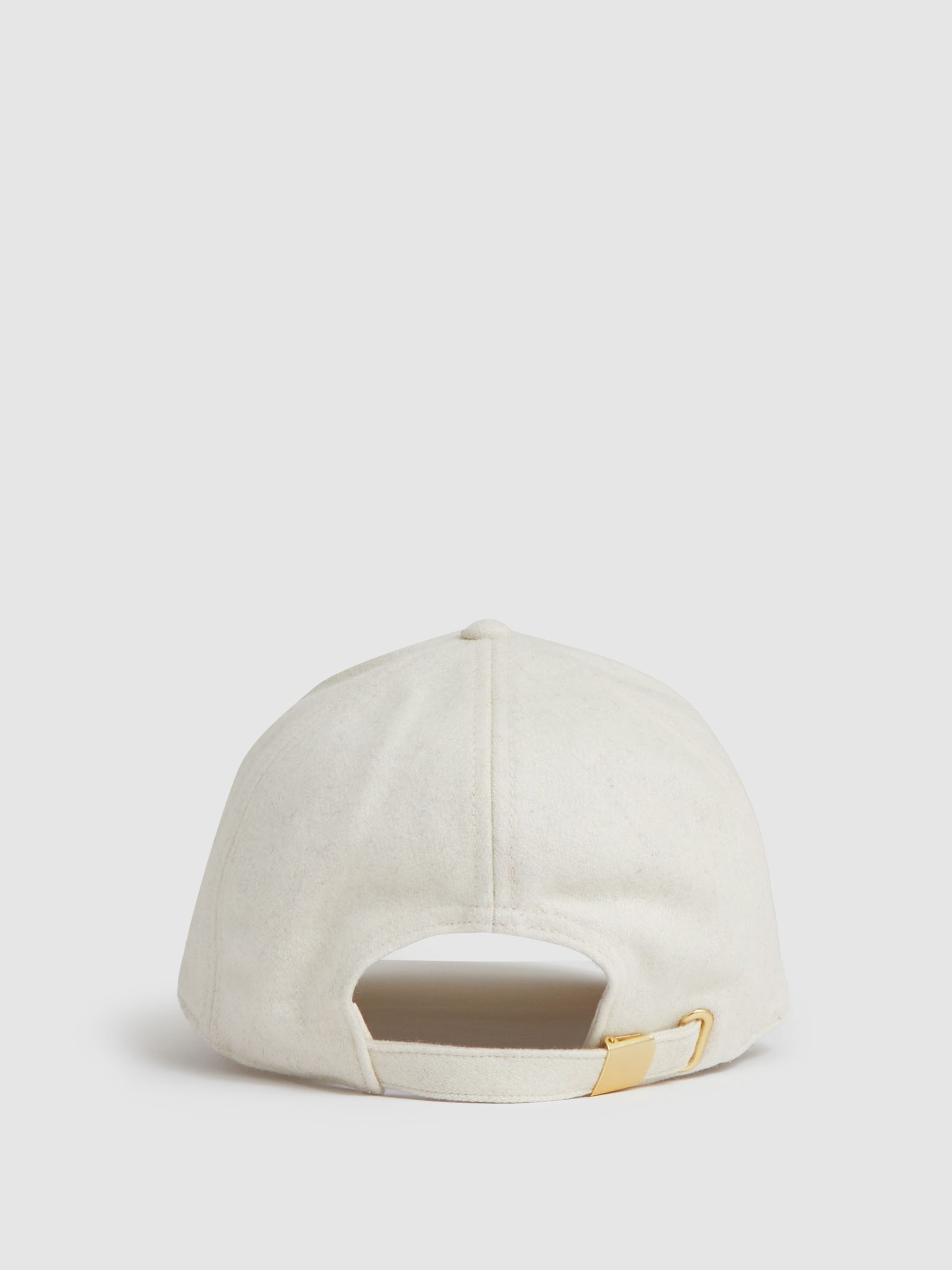 Wool-Blend Flannel Baseball Cap in Cream - image 1