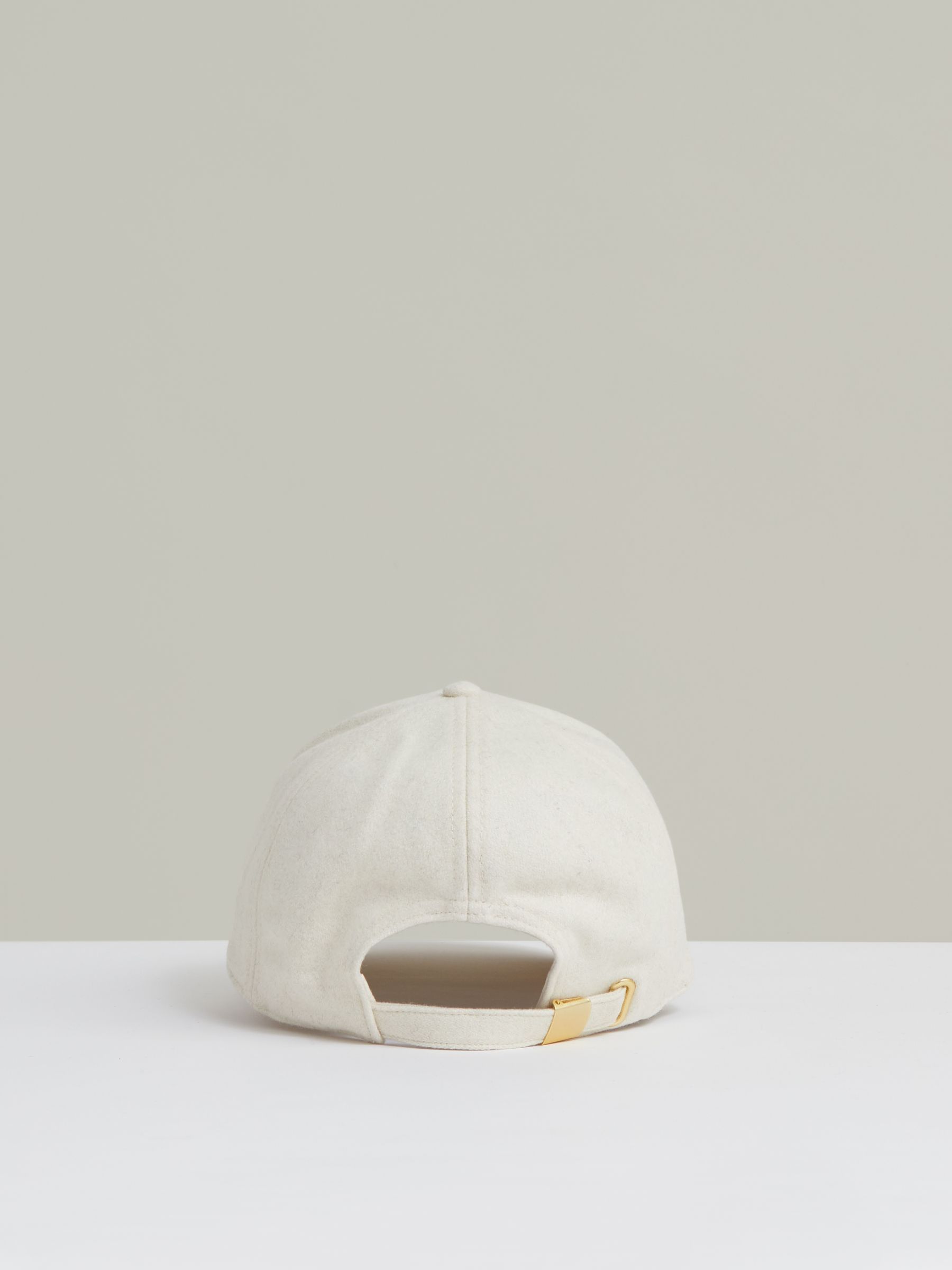 Wool-Blend Flannel Baseball Cap in Cream - Image 3 of 4
