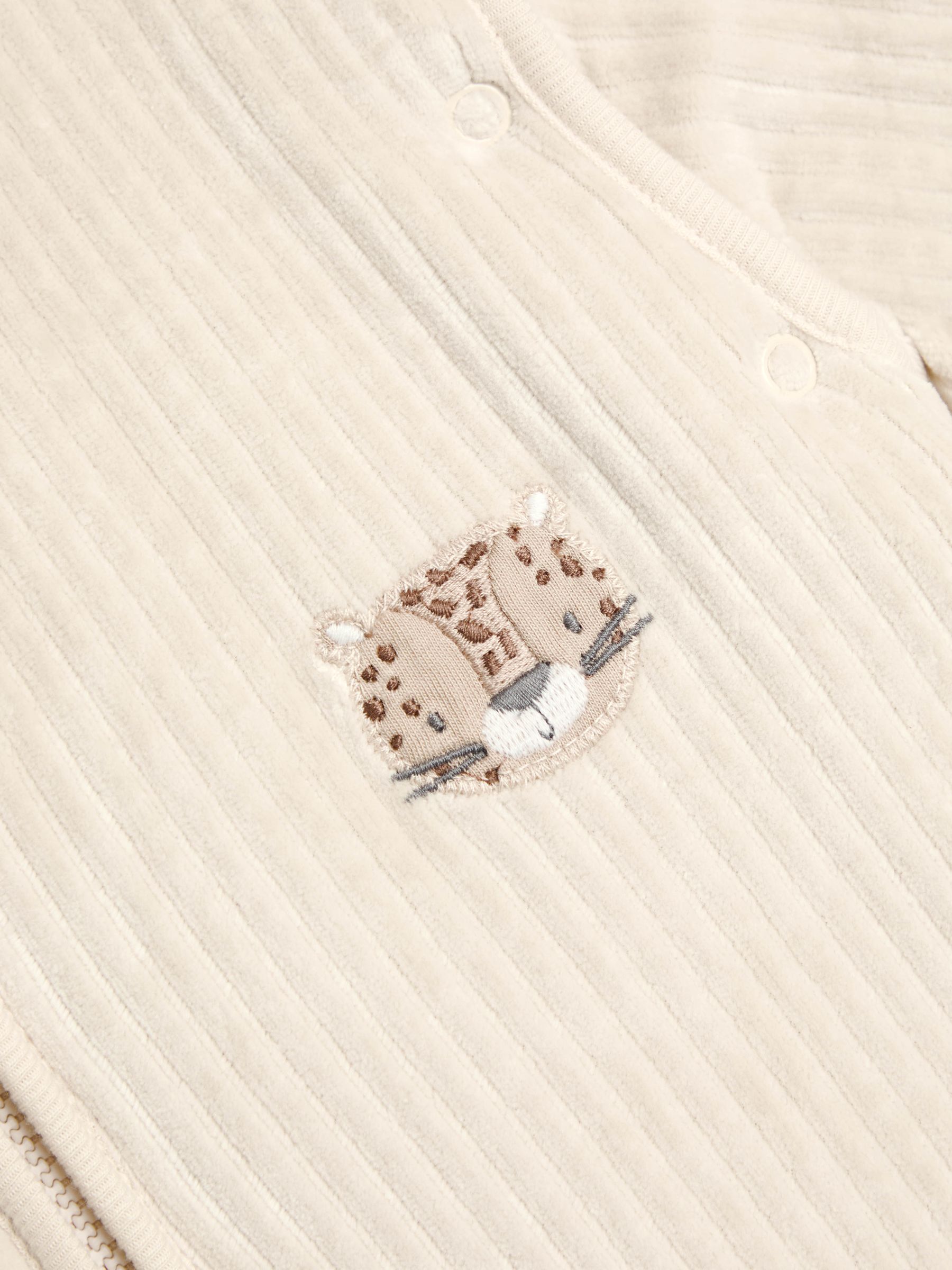 Neutral Leopard Ribbed Velour 3.5 Tog Toddler Sleeping Bag - Image 5 of 5 Neutral Leopard Ribbed Velour 3.5 Tog Toddler Sleeping Bag - Image 5 of 5