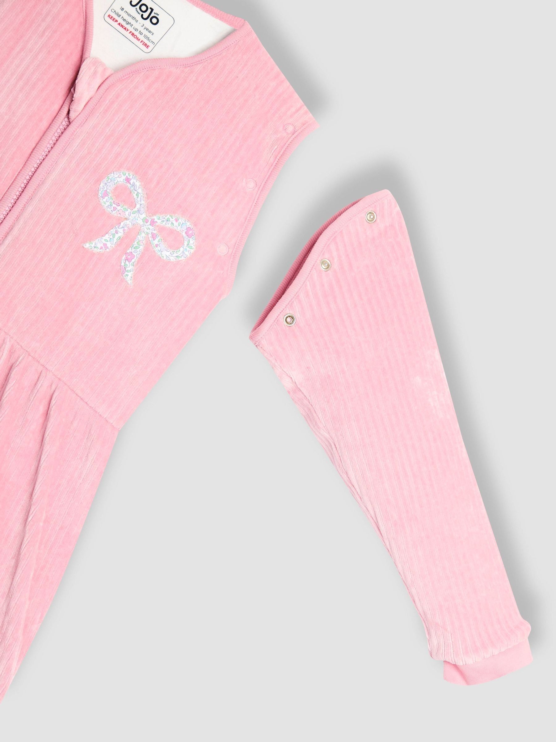 Pink Ribbed Velour 3.5 Tog Baby Sleeping Bag - Image 5 of 7