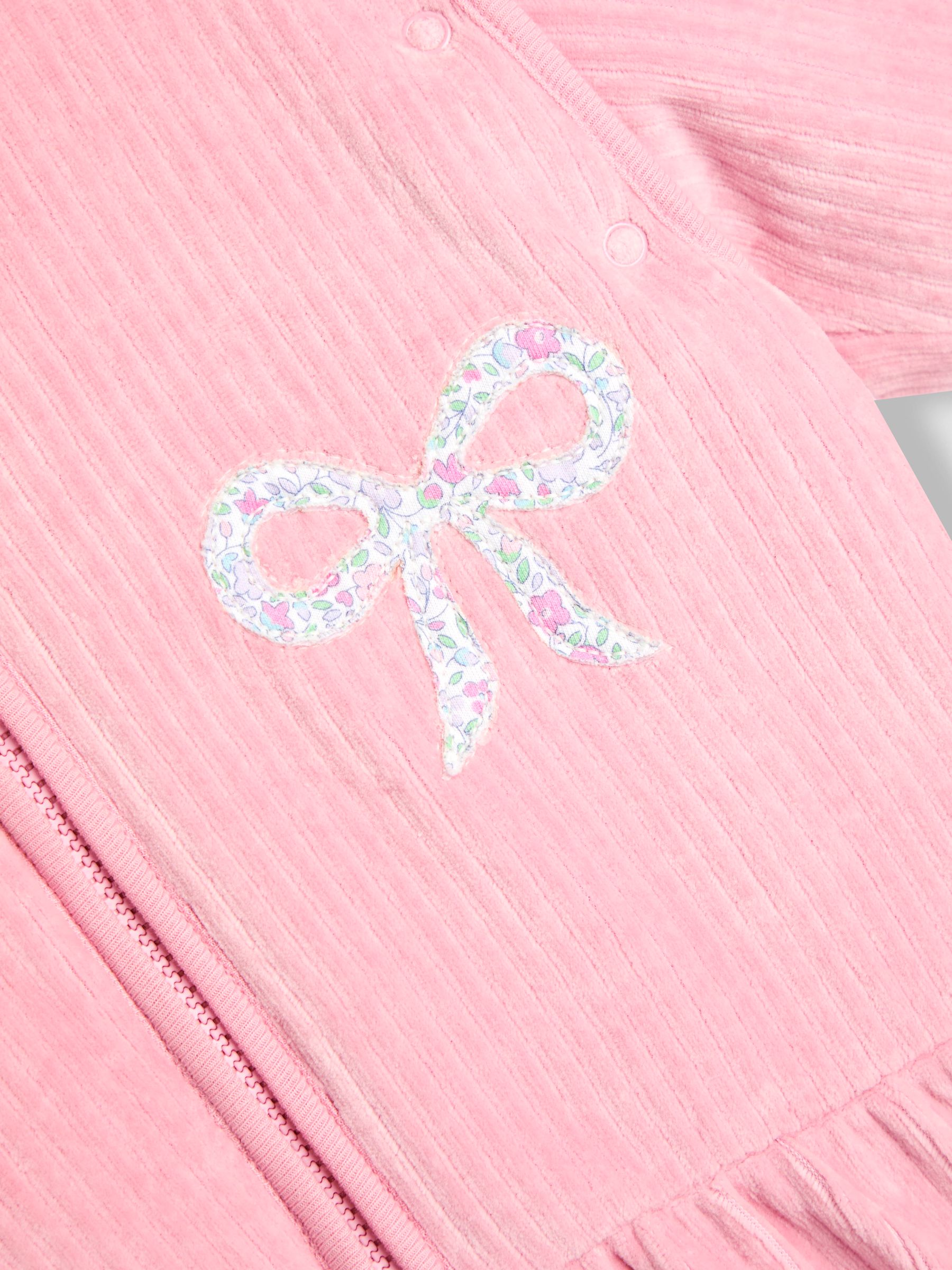 Pink Ribbed Velour 3.5 Tog Baby Sleeping Bag - Image 6 of 7