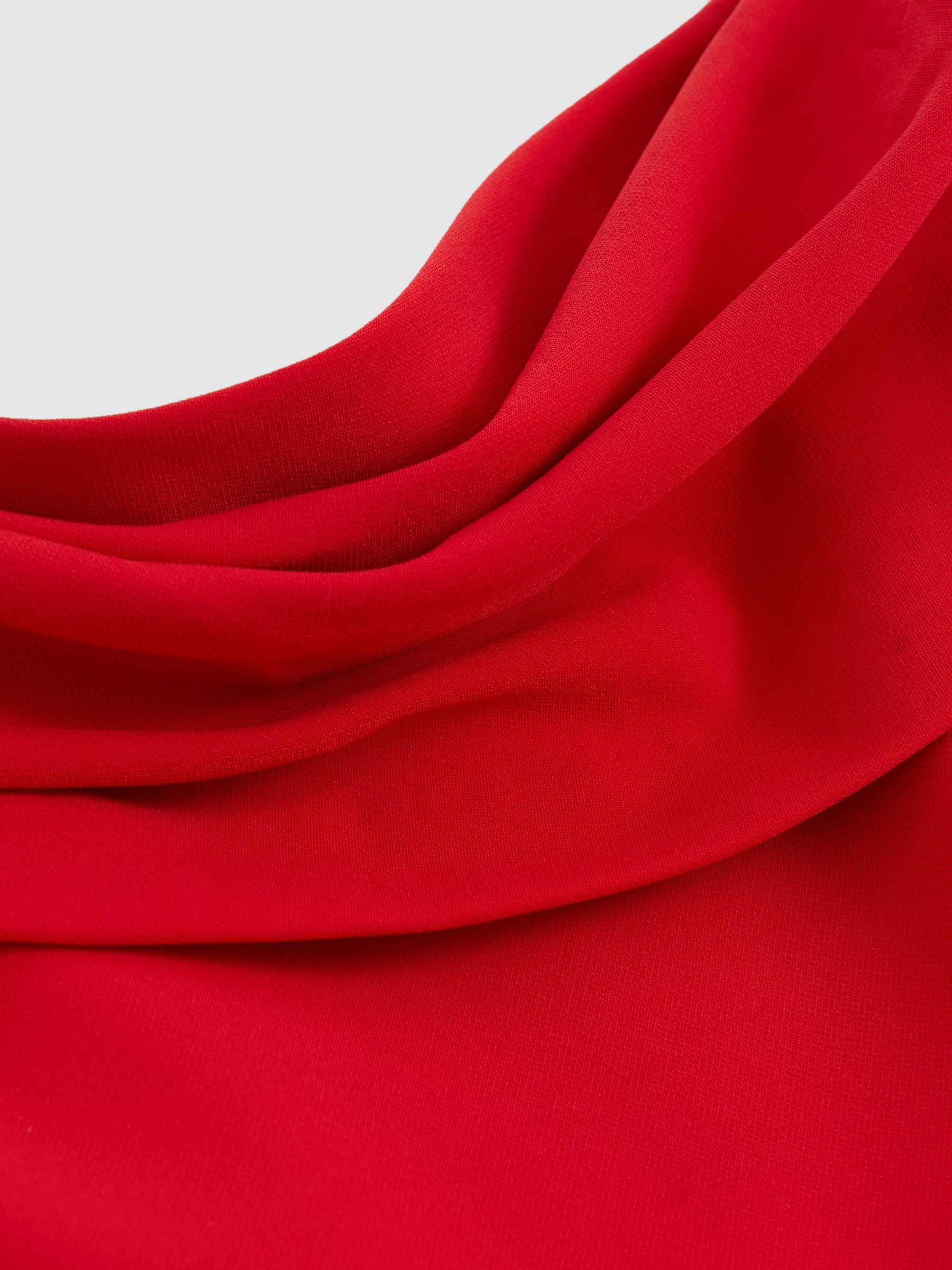 Structured Strapless Wide-Leg Jumpsuit in Red - Image 6 of 6