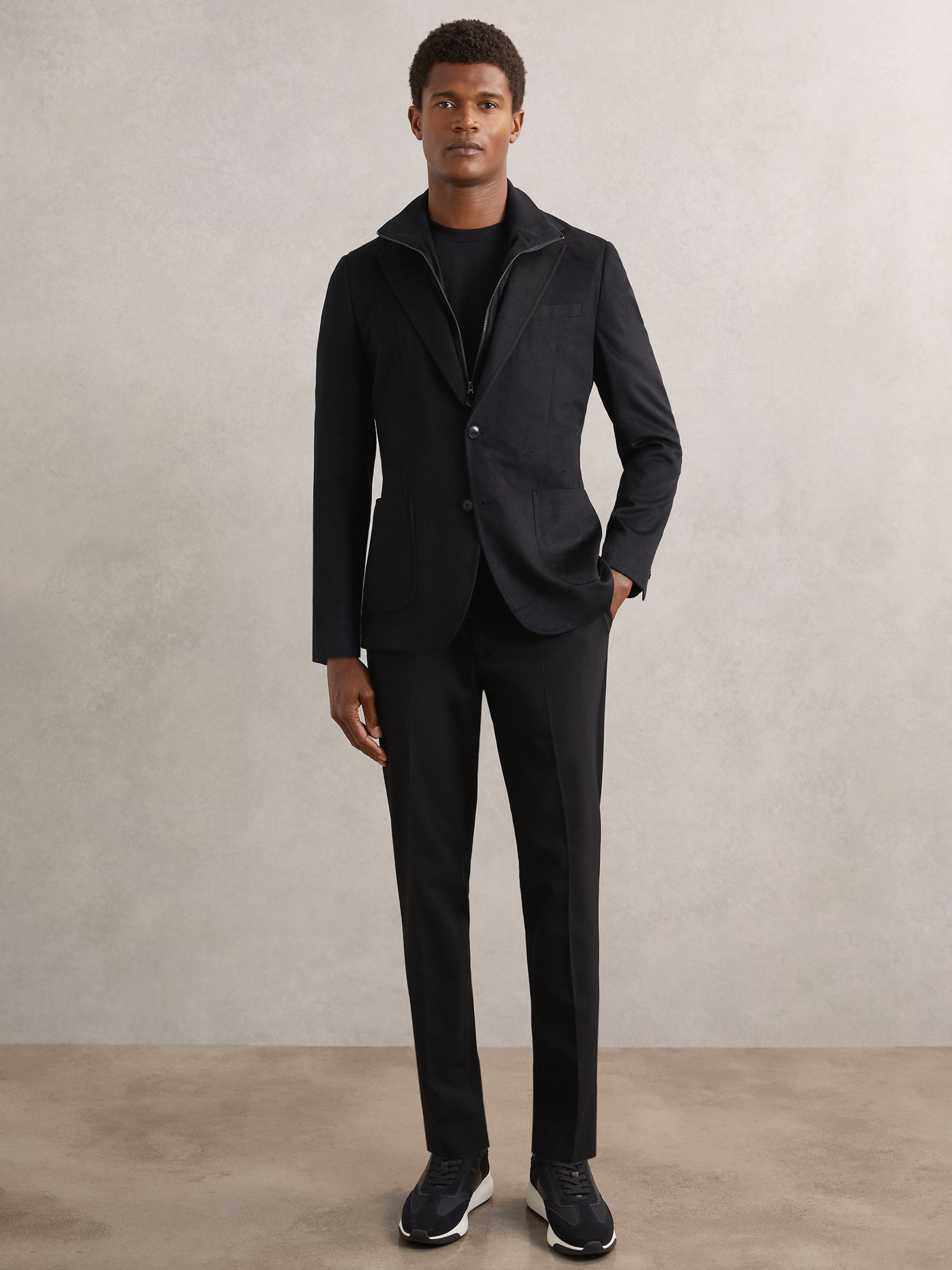 Single Breasted Blazer With Gilet Insert Regular-Fit in Black - Image 3 of 7