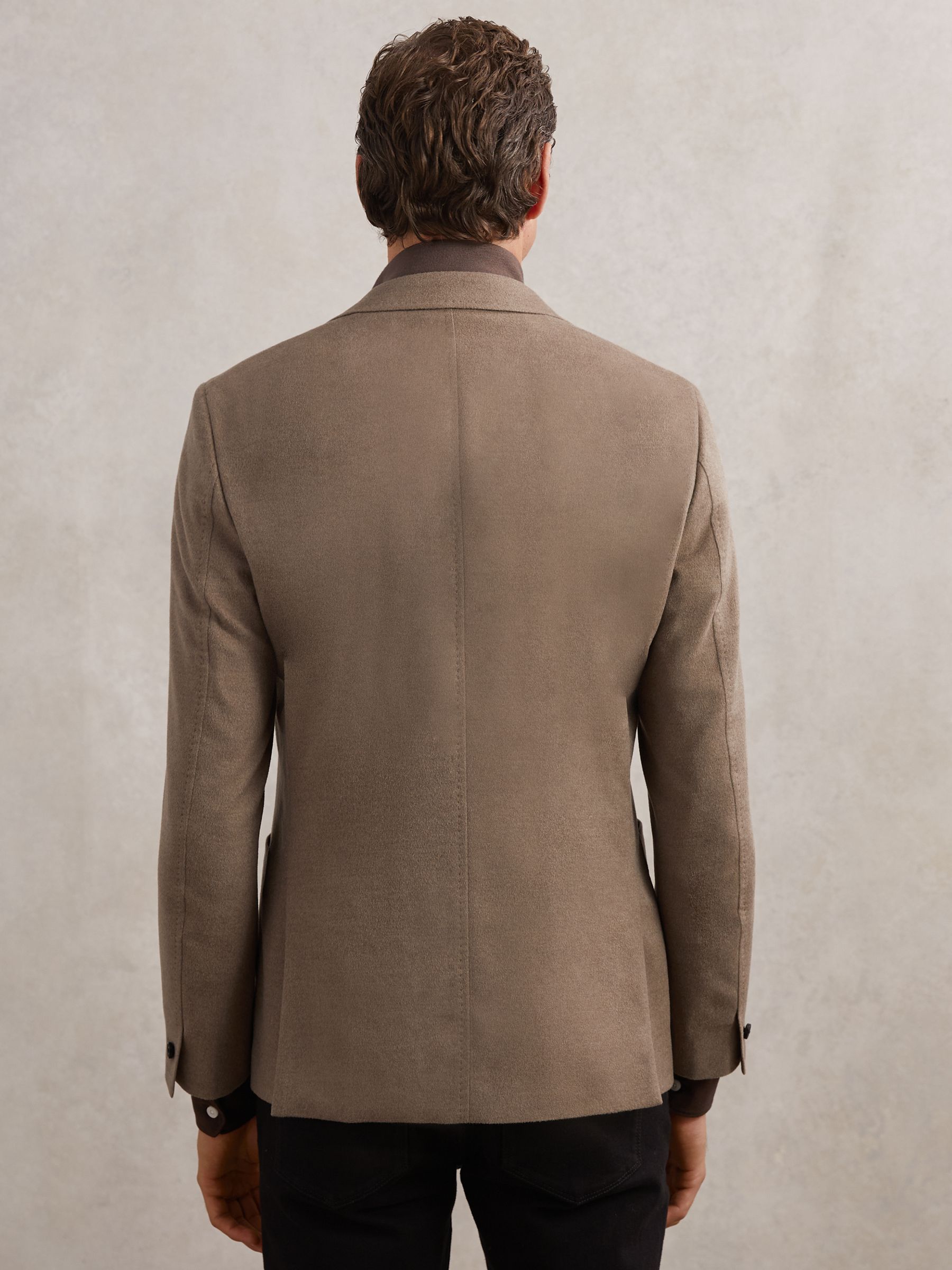 Single-Breasted Blazer With Gilet Insert Tailored-Fit in Mocha Brown - Image 6 of 9
