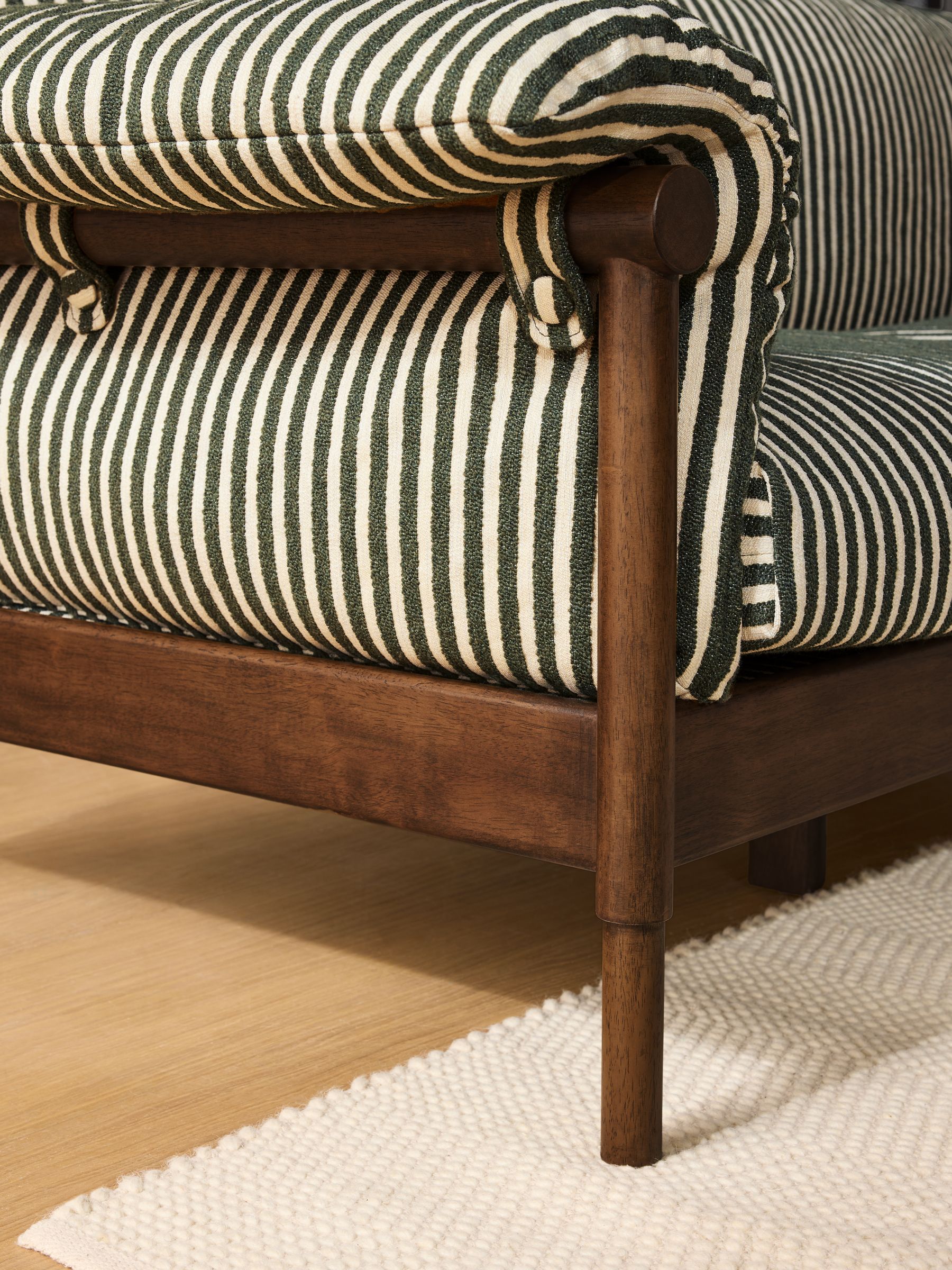 Solen Sofa in Dark Green Boucle Stripe - Image 3 of 3