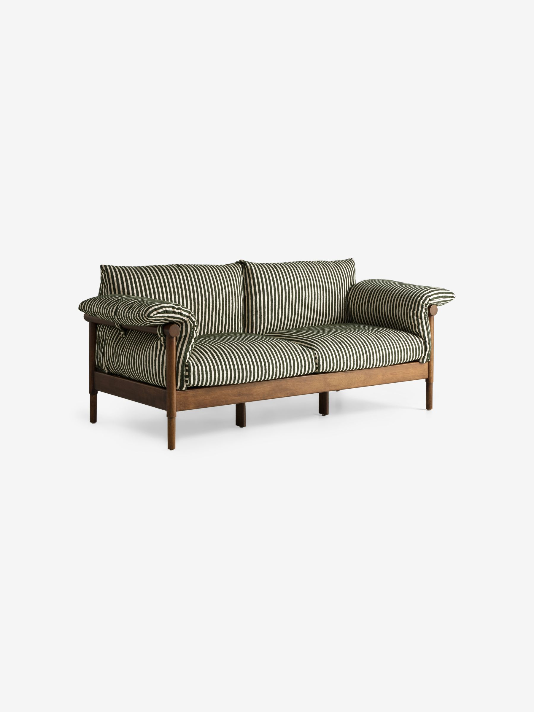 Solen Sofa in Dark Green Boucle Stripe - Image 4 of 6