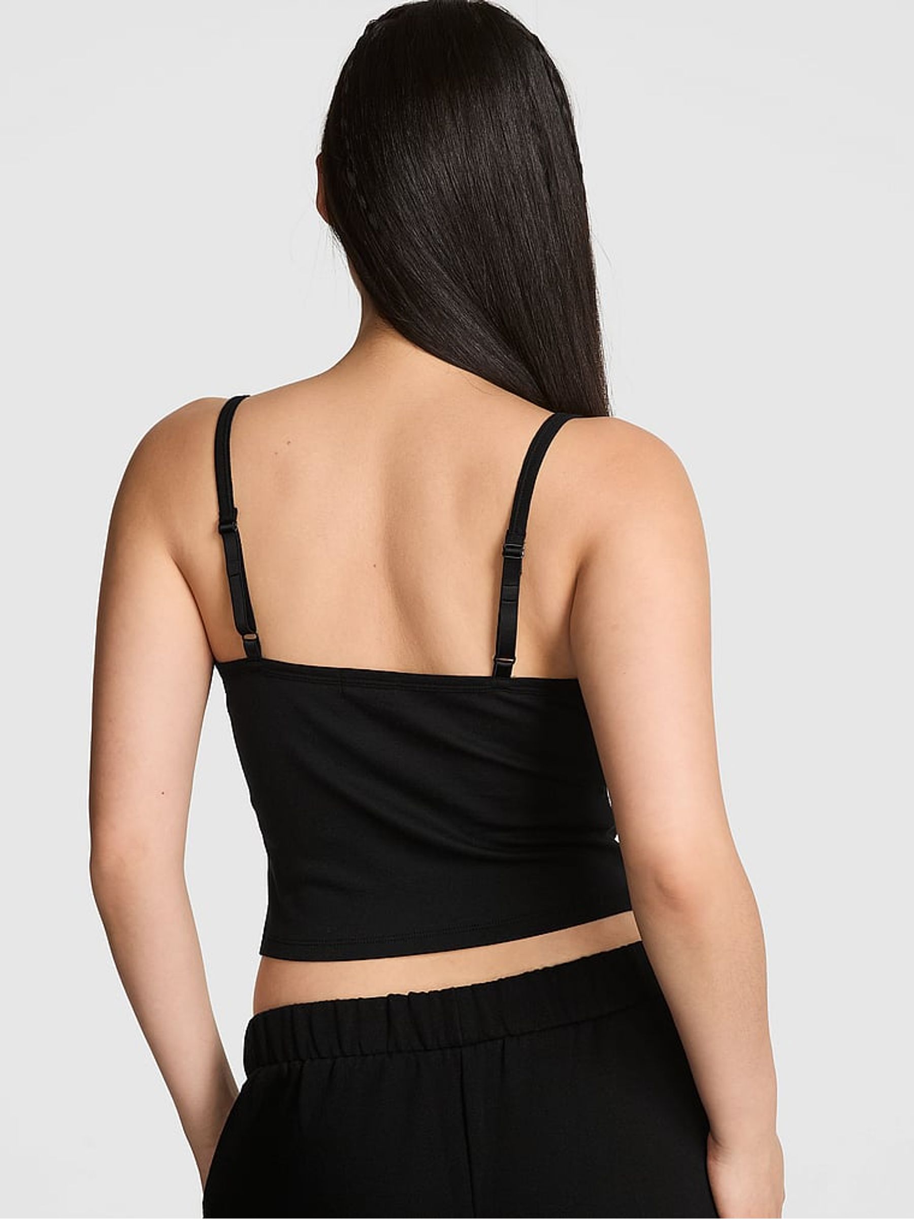 Black Pyjama Cami Top - Image 2 of 2
