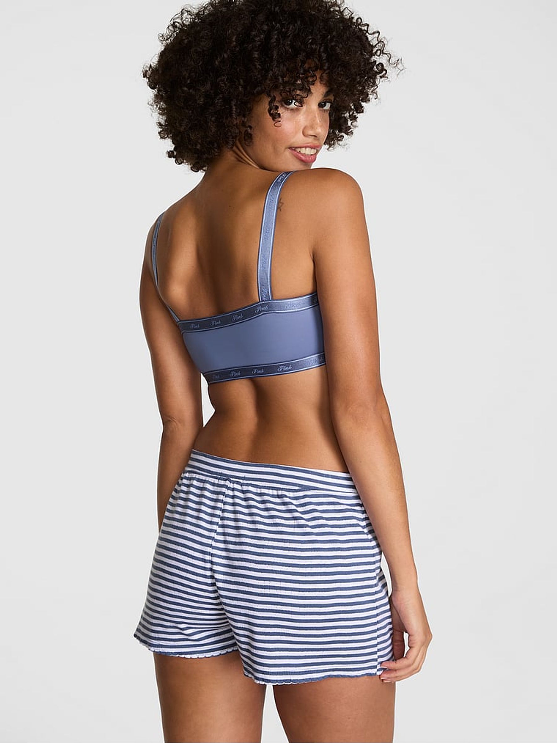 Dusty Iris Blue Pyjama Short Bottoms - Image 2 of 2