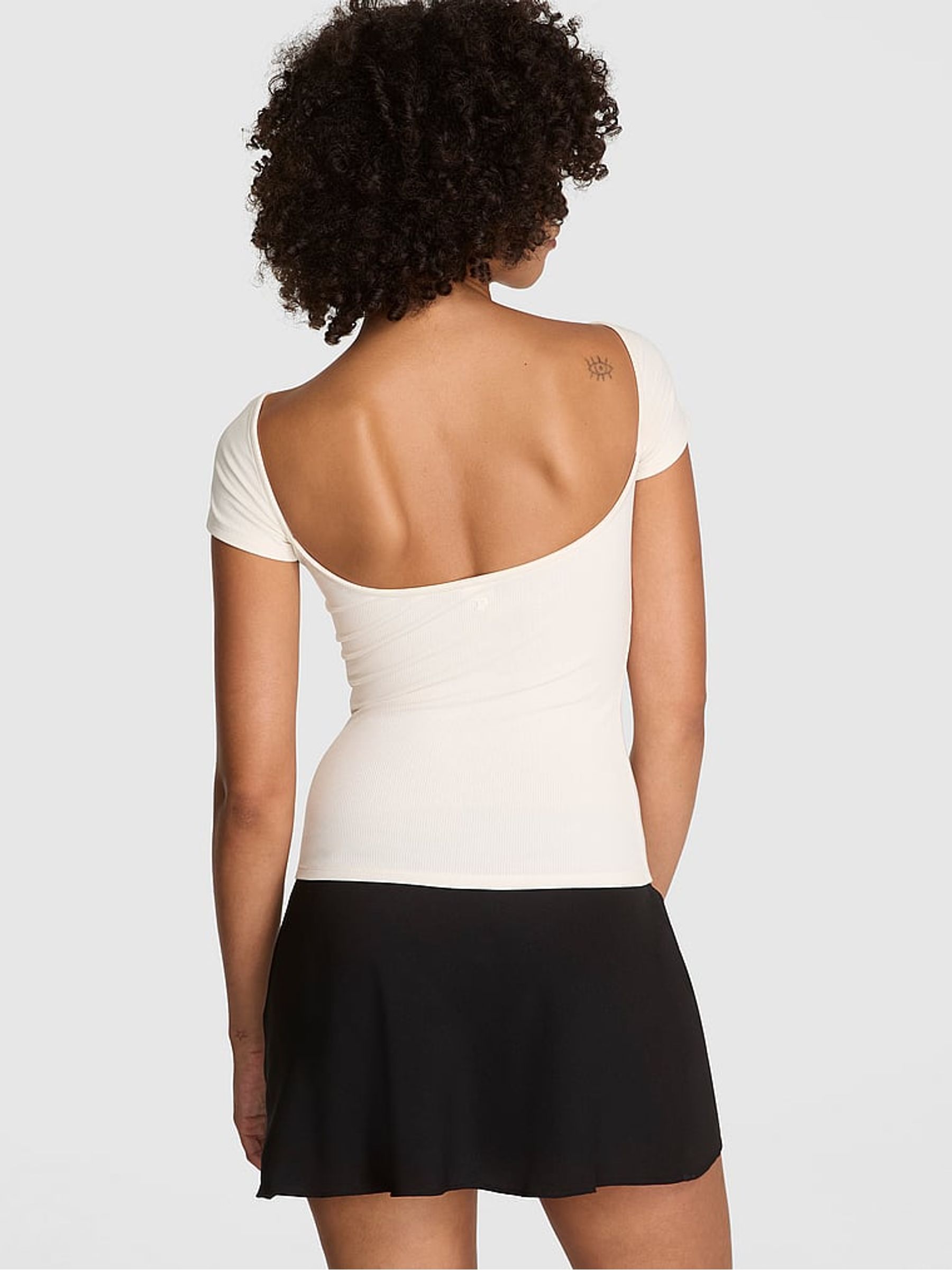 Winter White Ribbed T-Shirt - Image 2 of 4