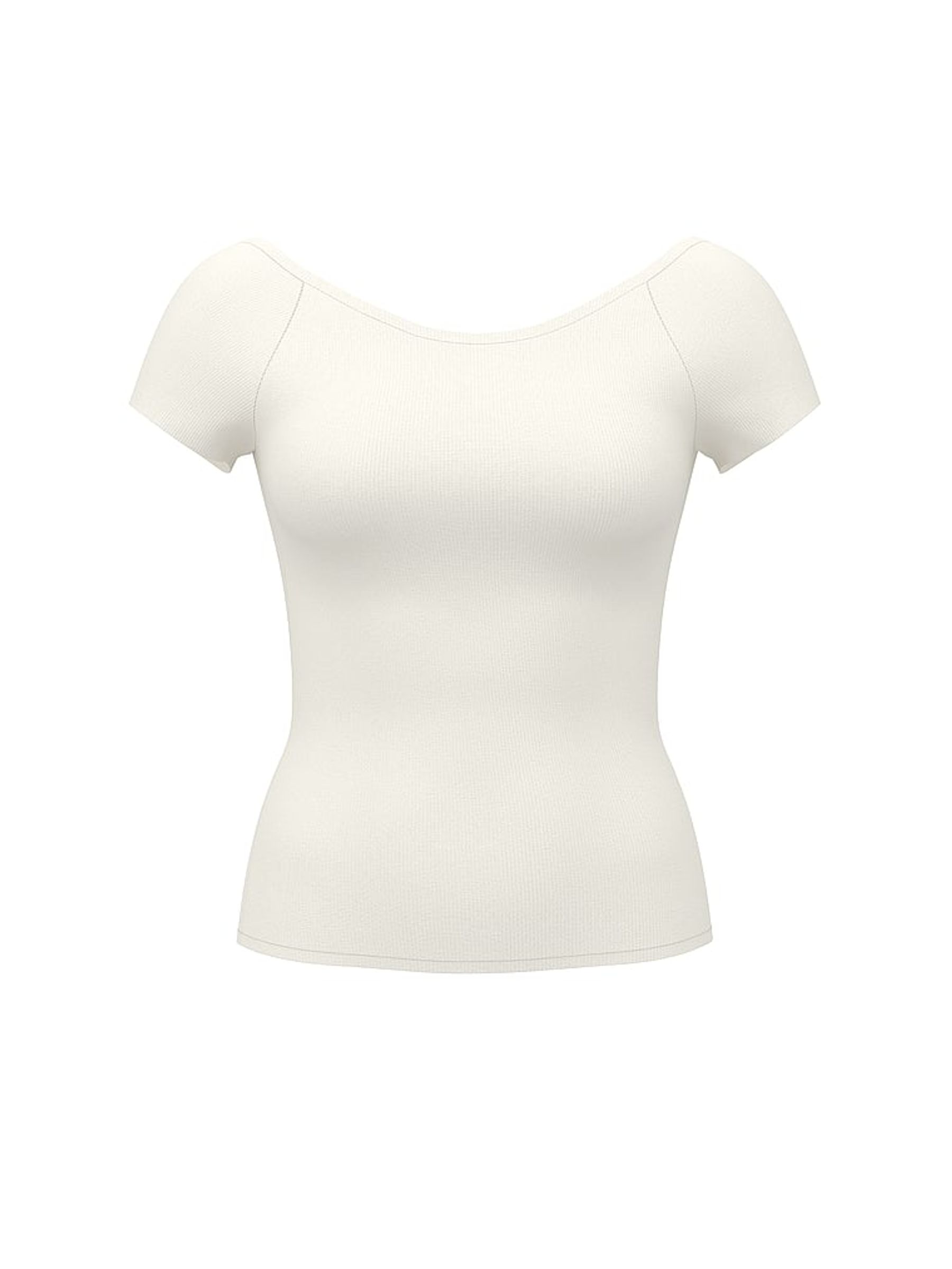 Winter White Ribbed T-Shirt - Image 4 of 4