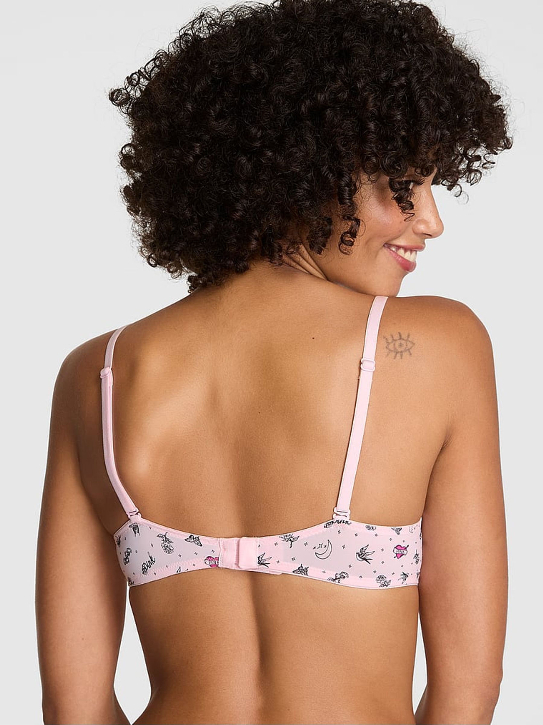 Pink Tattoo Print Super Push Up Bra - Image 2 of 3