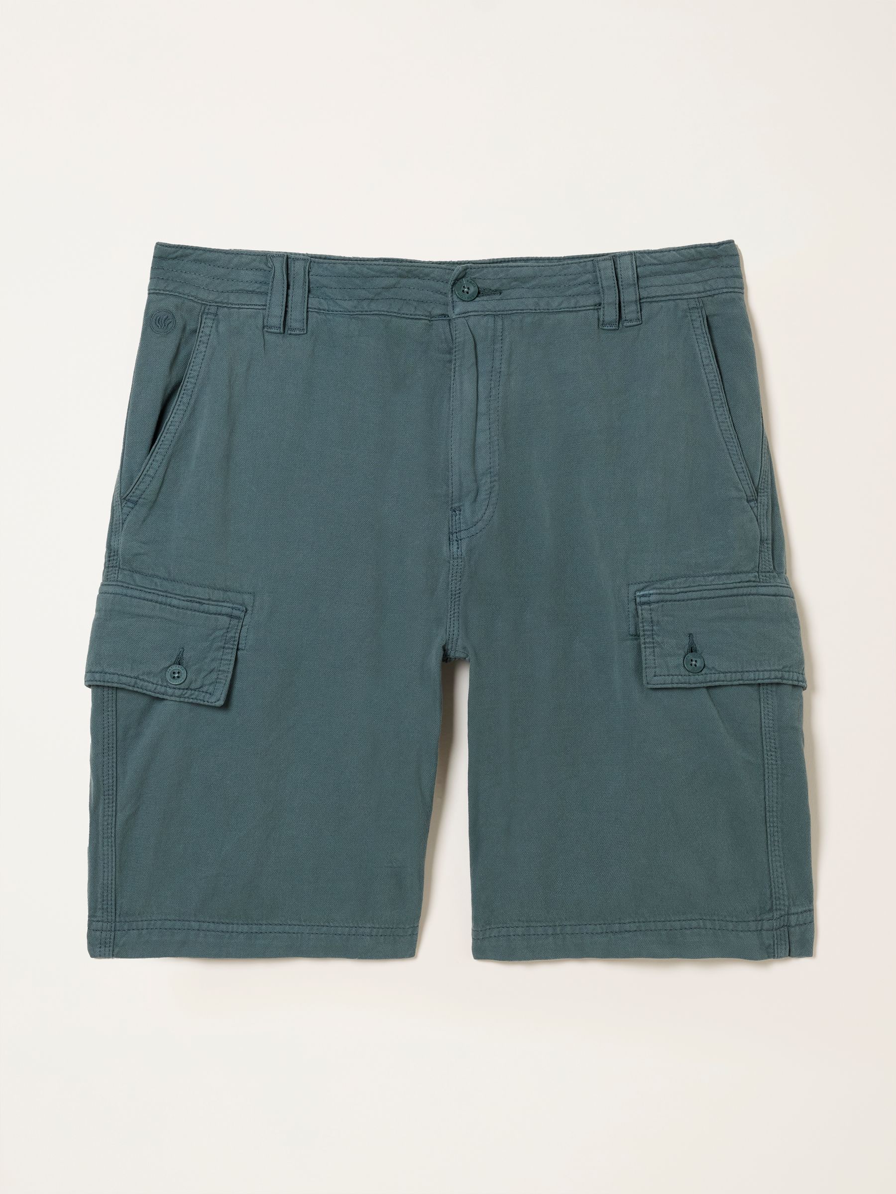 Brecon Dark Teal Garment Dye Cargo Shorts - Image 1 of 1