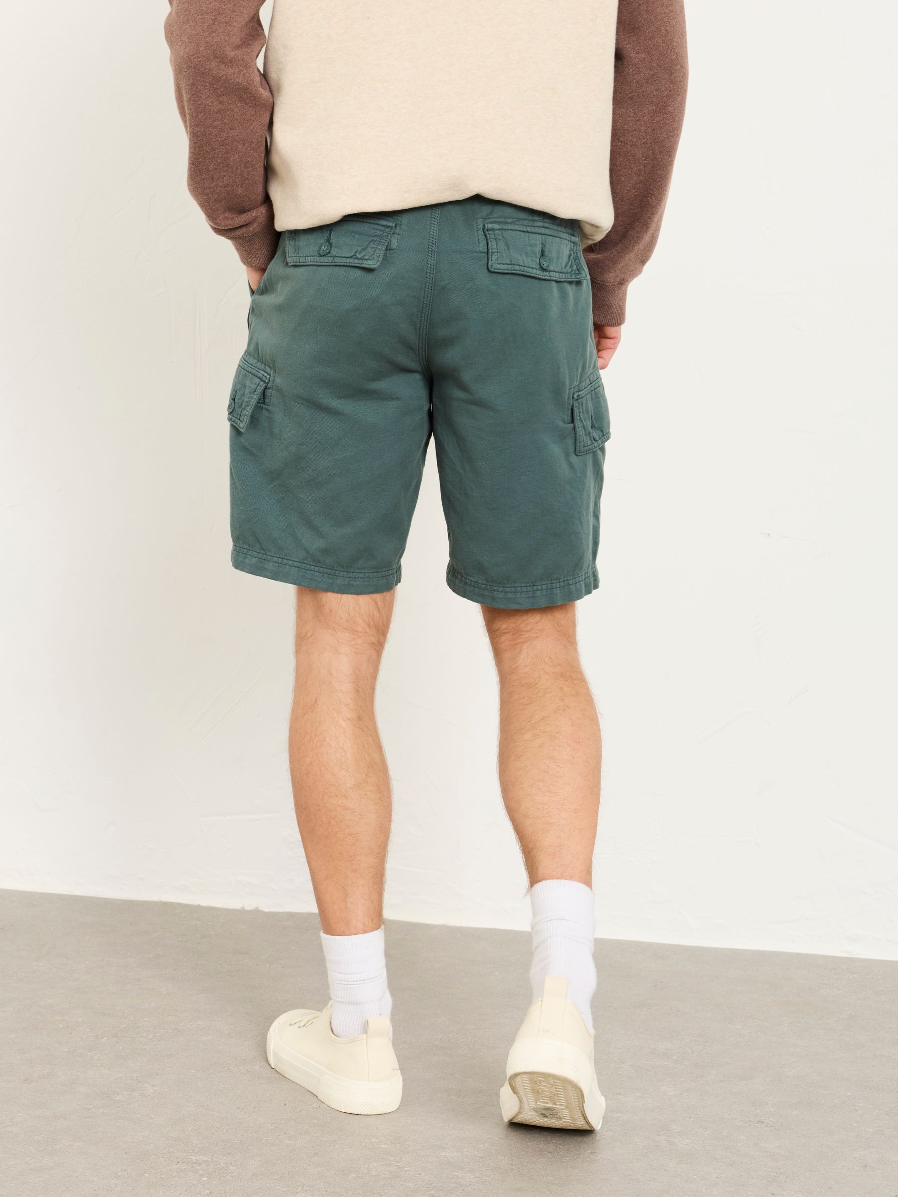 Brecon Dark Teal Garment Dye Cargo Shorts - Image 2 of 6