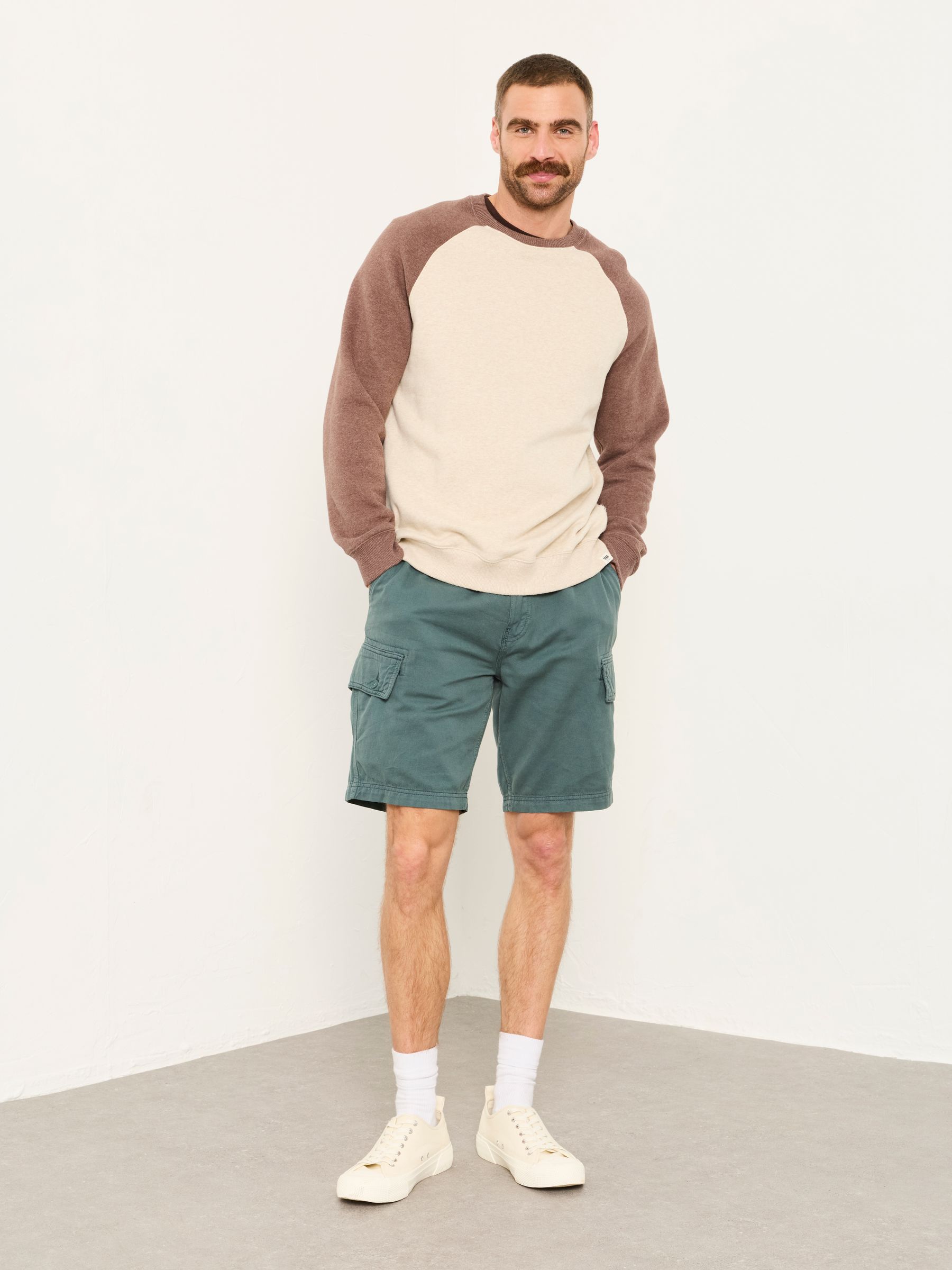 Brecon Dark Teal Garment Dye Cargo Shorts - Image 3 of 6