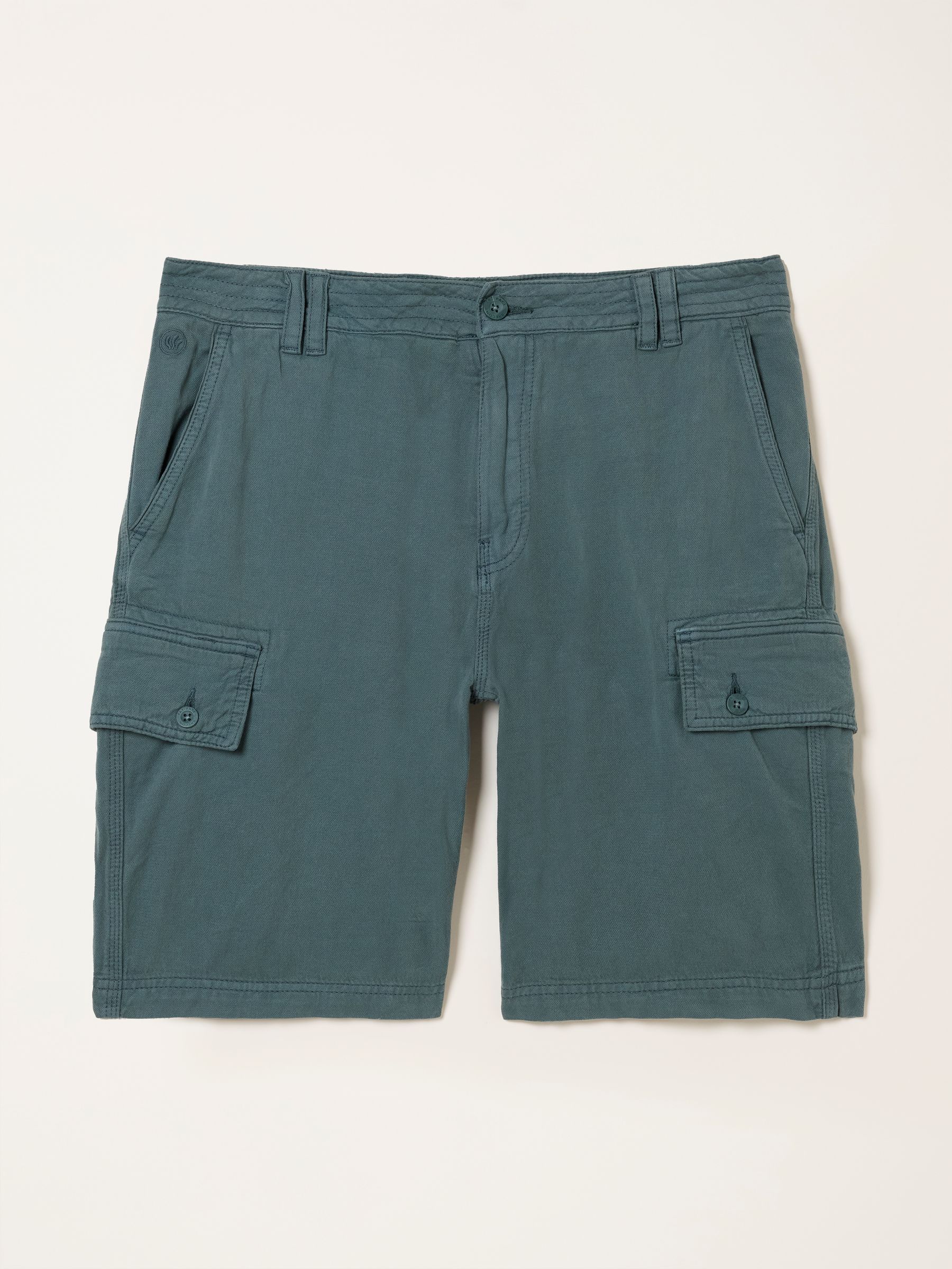 Brecon Dark Teal Garment Dye Cargo Shorts - Image 6 of 6