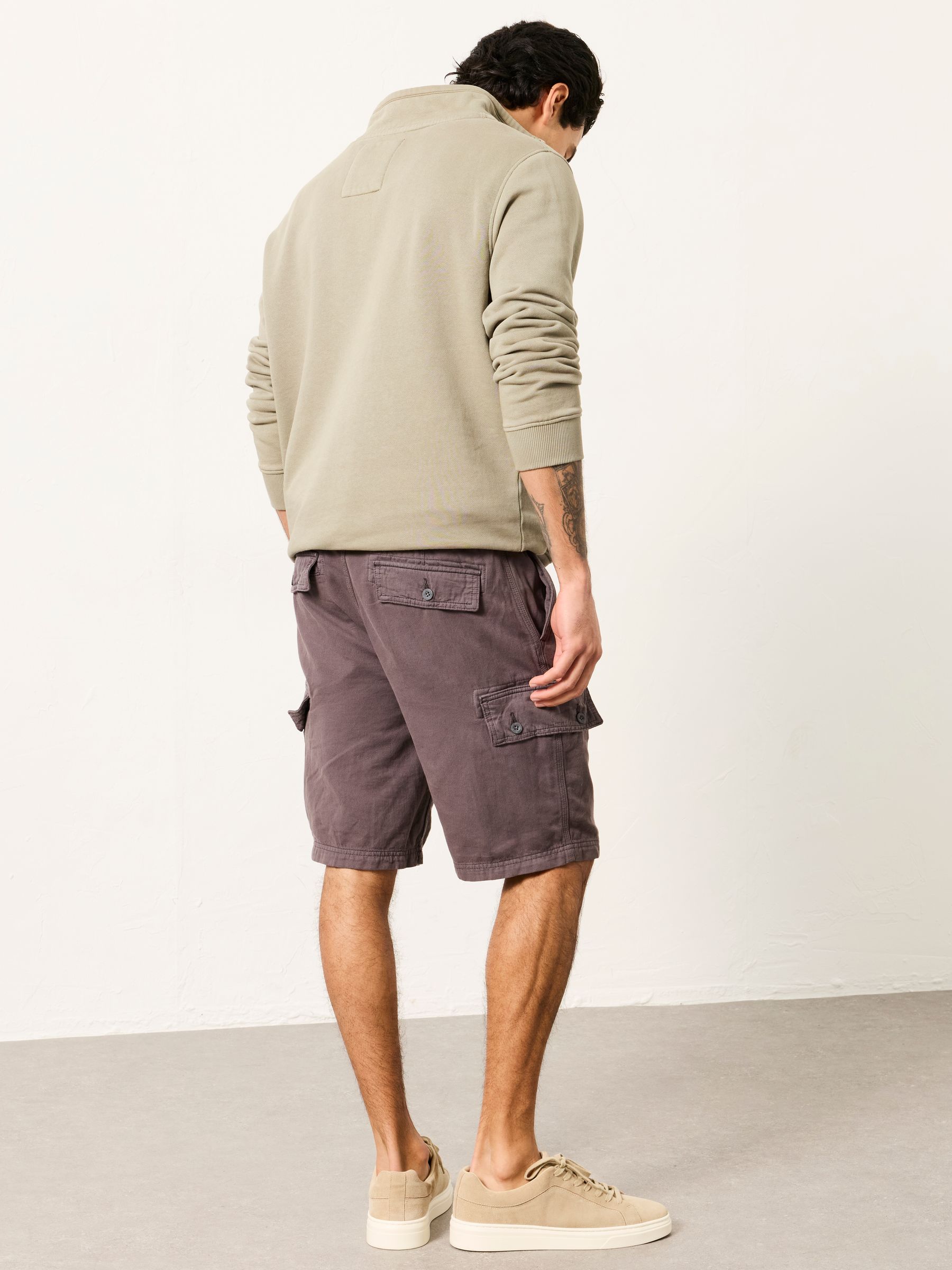 Brecon Dark Grey Garment Dye Cargo Shorts - Image 2 of 5