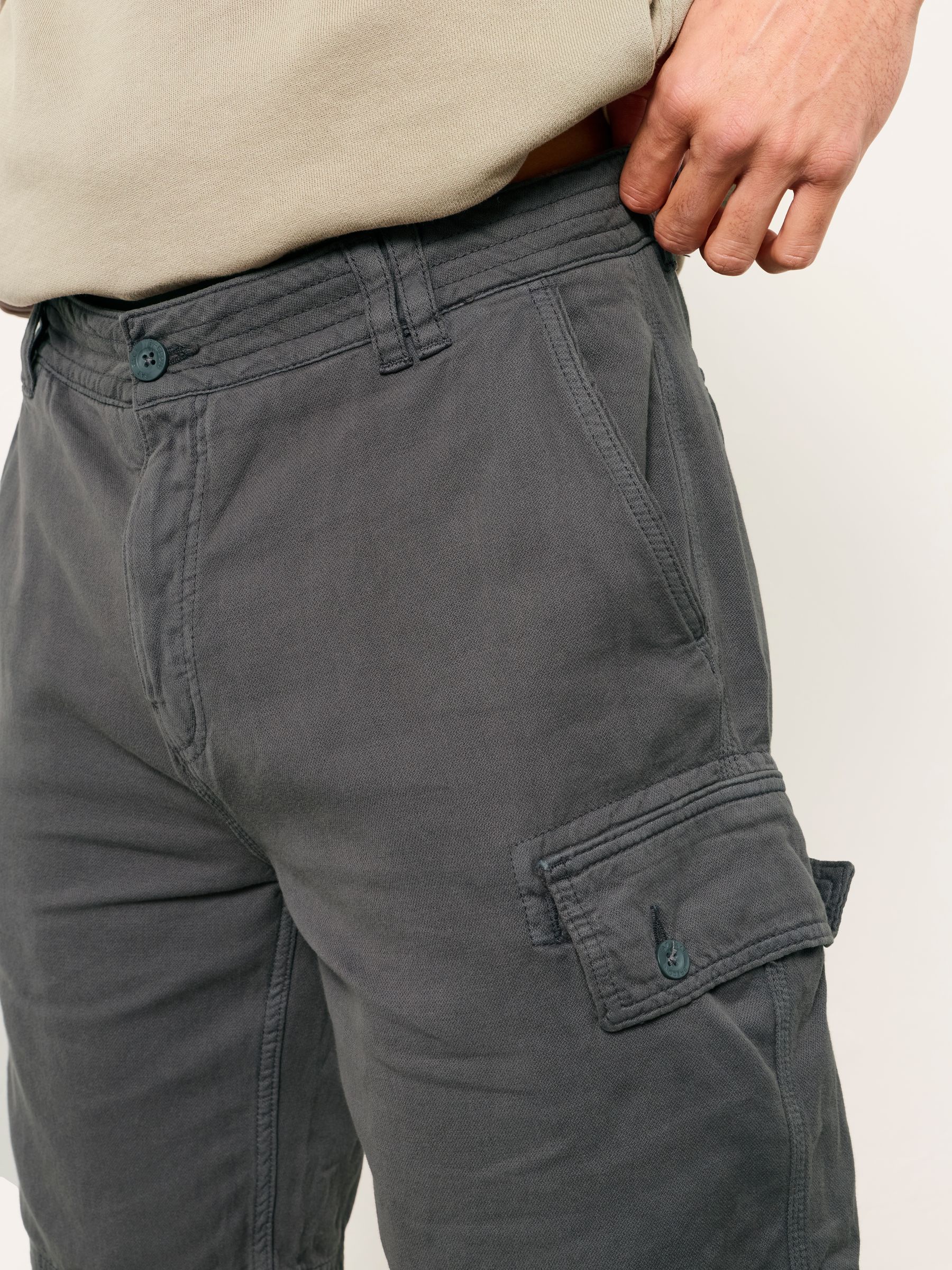 Brecon Dark Grey Garment Dye Cargo Shorts | FatFace USA