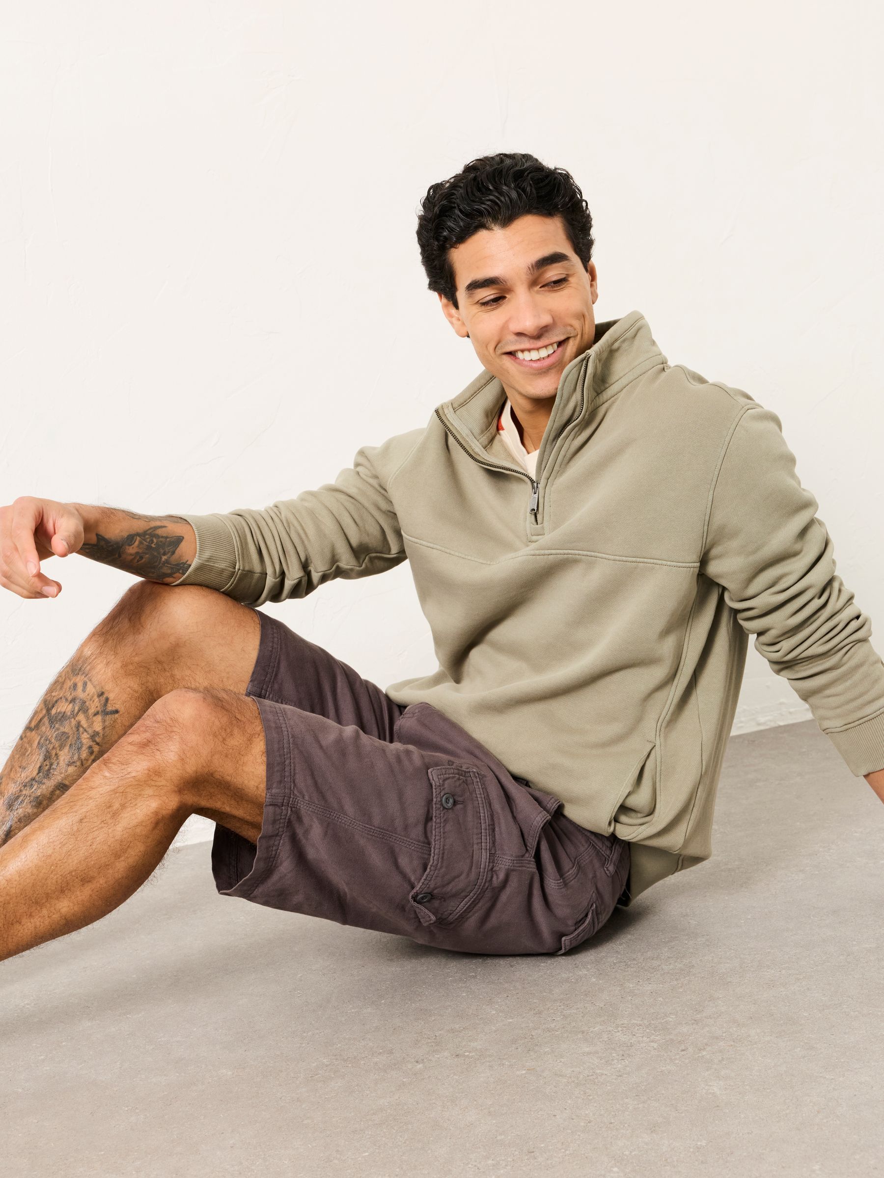 Brecon Dark Grey Garment Dye Cargo Shorts - Image 5 of 5