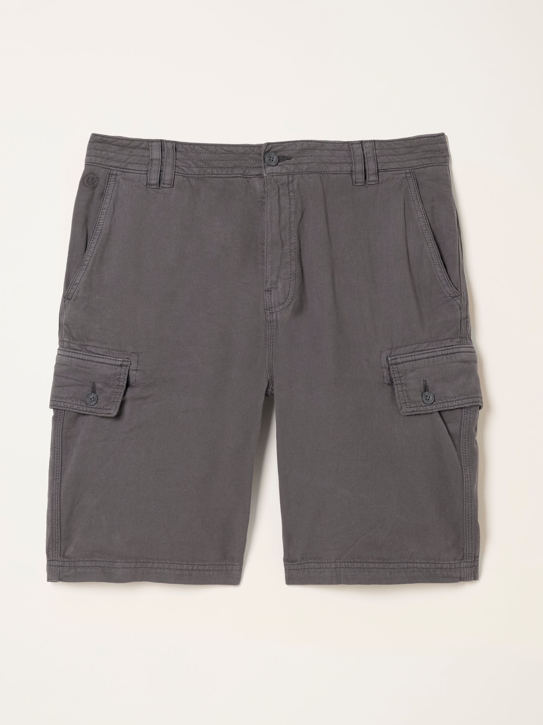 Brecon Dark Grey Garment Dye Cargo Shorts - Image 6 of 7