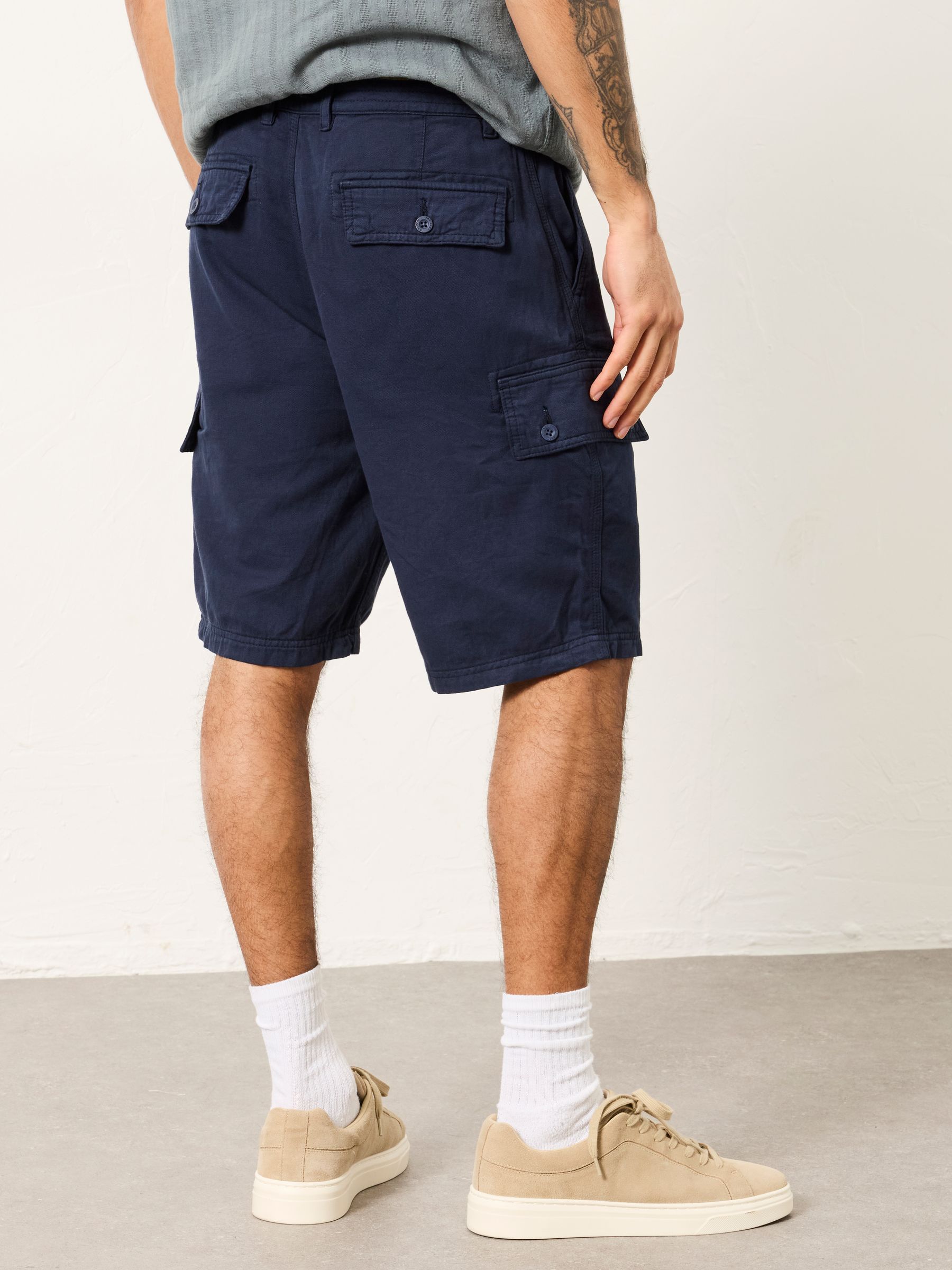 Brecon Navy Garment Dye Cargo Shorts | FatFace