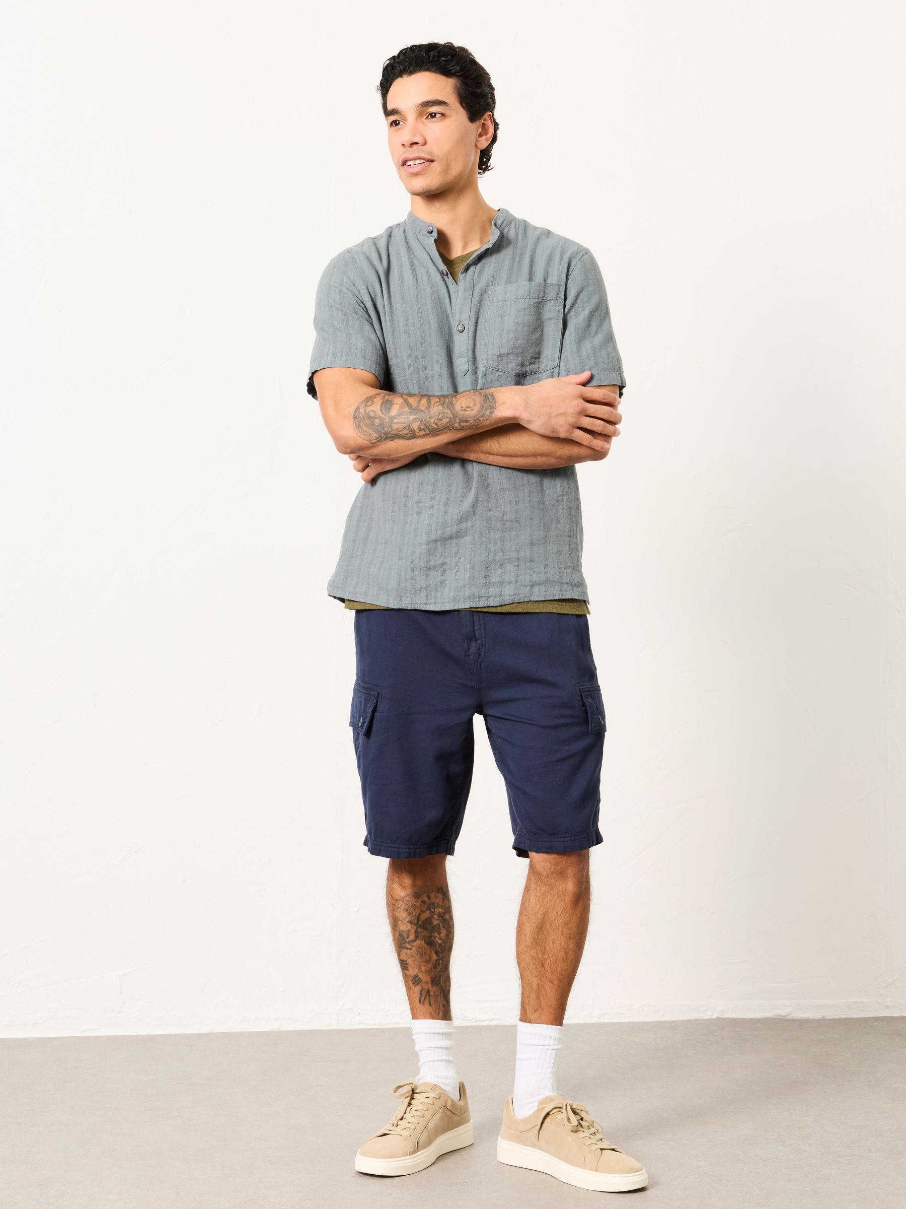 Brecon Navy Garment Dye Cargo Shorts - Image 3 of 6